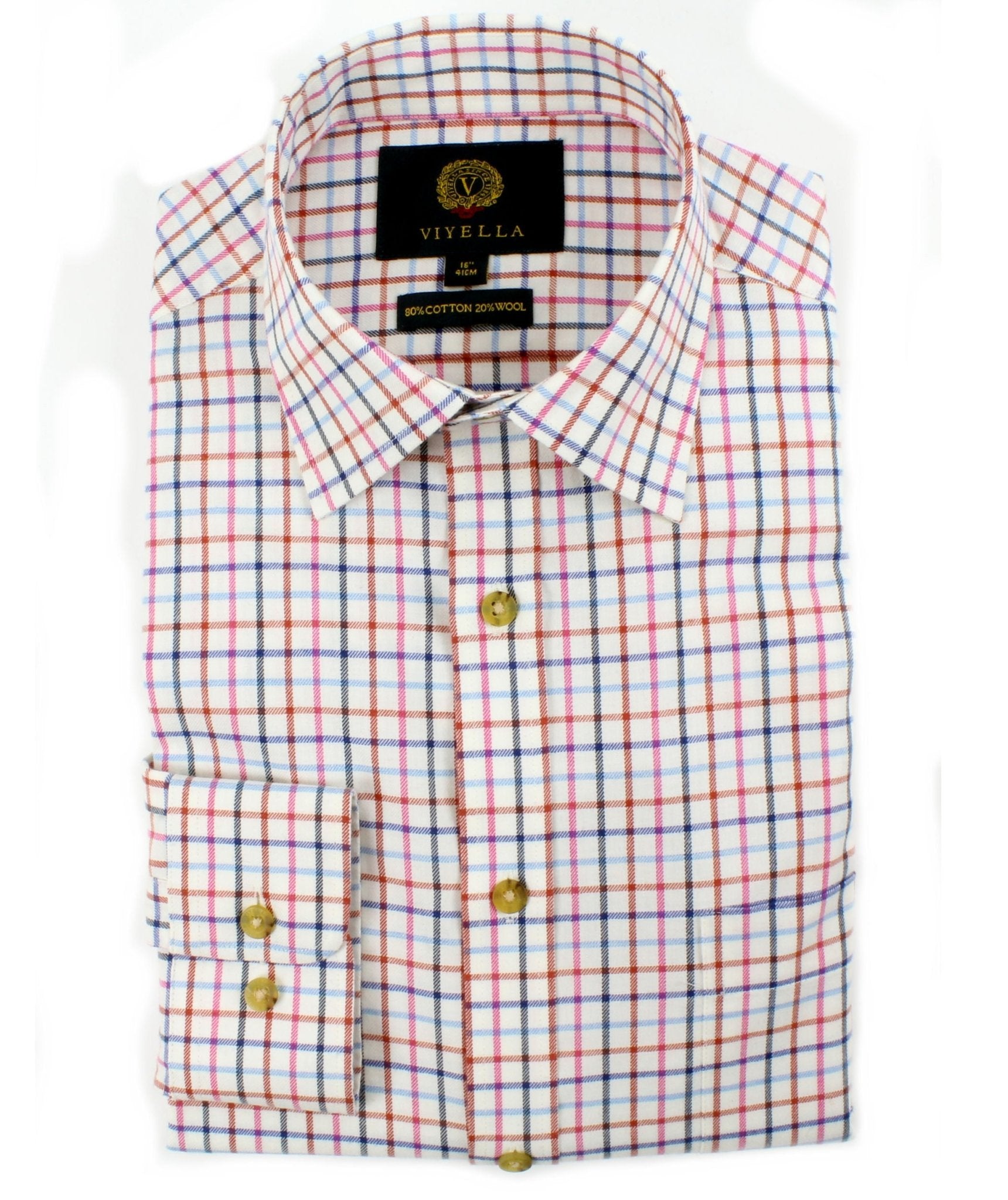 VIYELLA Medium Tattersall Shirt WINE MULTI - Henry BucksShirts05AW240008 - WNEMULTIS - 15/S