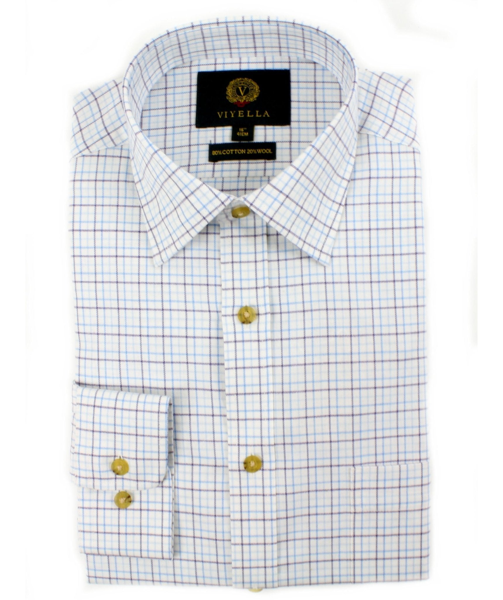 VIYELLA Mini Tattersall Shirt LIGHT BLUE - Henry BucksShirts05AW240001 - LTBL - 15/S