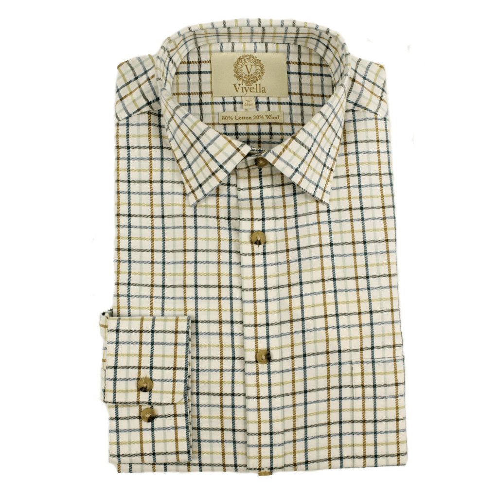 VIYELLA Tattersall Check Shirt BLUE/GREEN - Henry Bucks