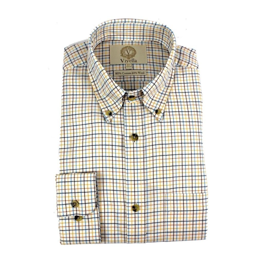 VIYELLA Tattersall Check Shirt YELLOW - Henry Bucks