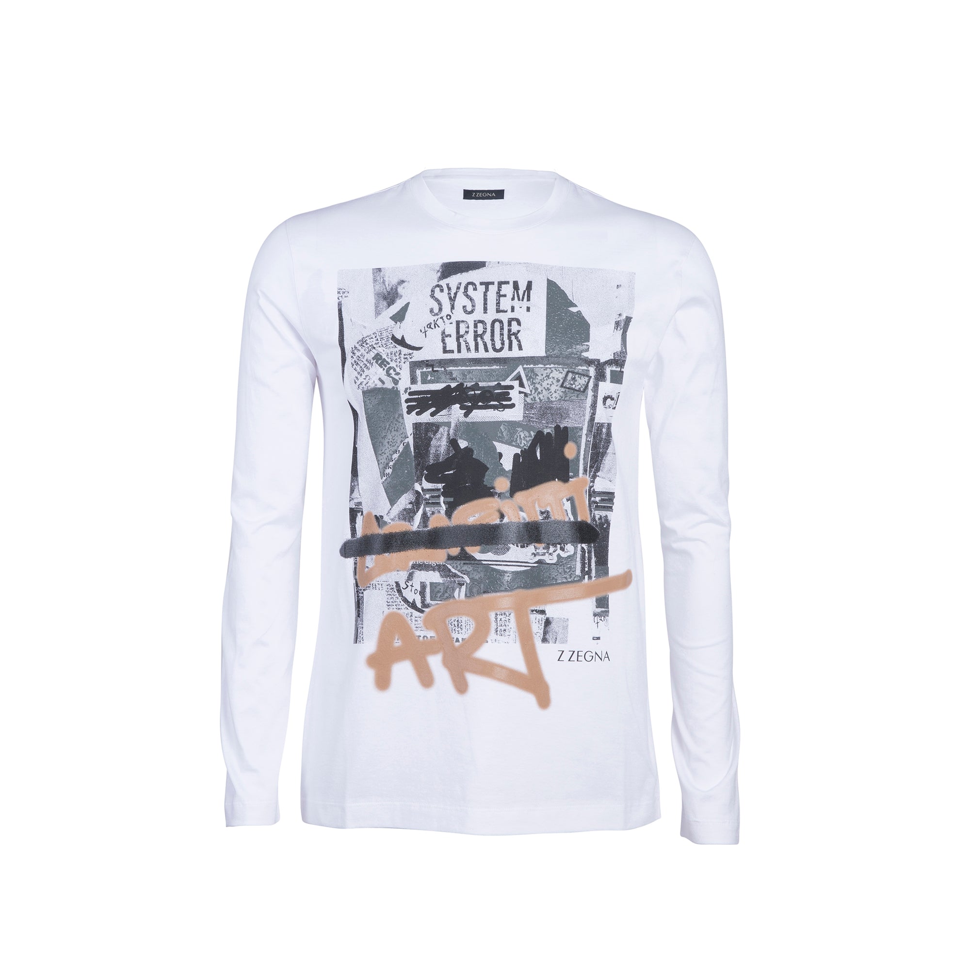 Z ZEGNA Long Sleeve Printed T - Shirt WHITE - Henry BucksT - Shirts38AW210744 - WHTE - M