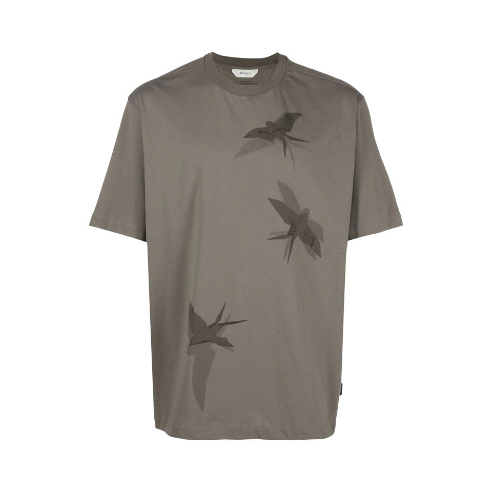 Z ZEGNA #USETHEEXISTING Cotton Blend Printed T - Shirt SLATE - Henry BucksT - Shirts38SS220016 - SLATE - SM