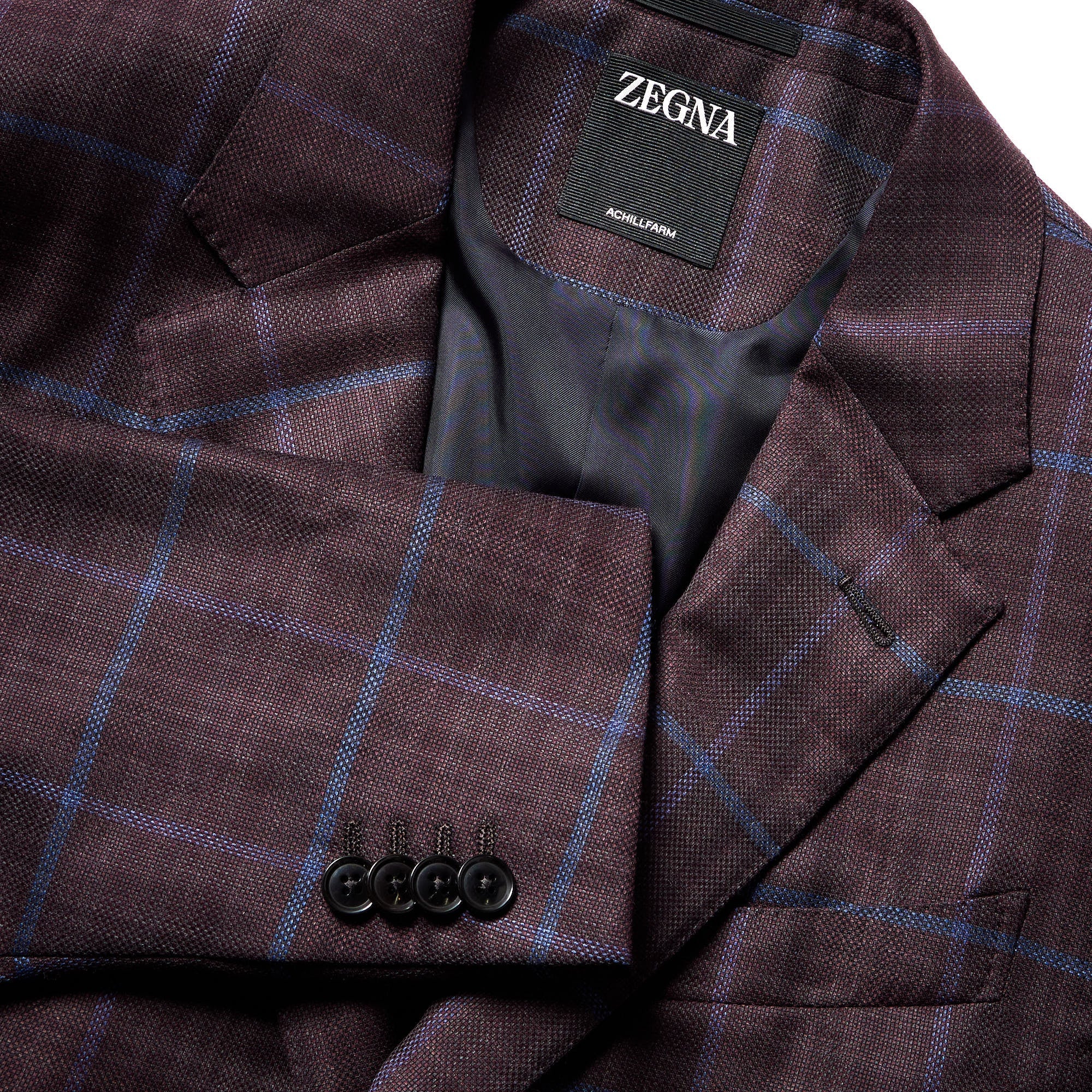 ZEGNA Achillfarm Check Jacket BROWN/BLUE REG - Henry BucksBlazers33SS230002 - BRNBLU - R - 48