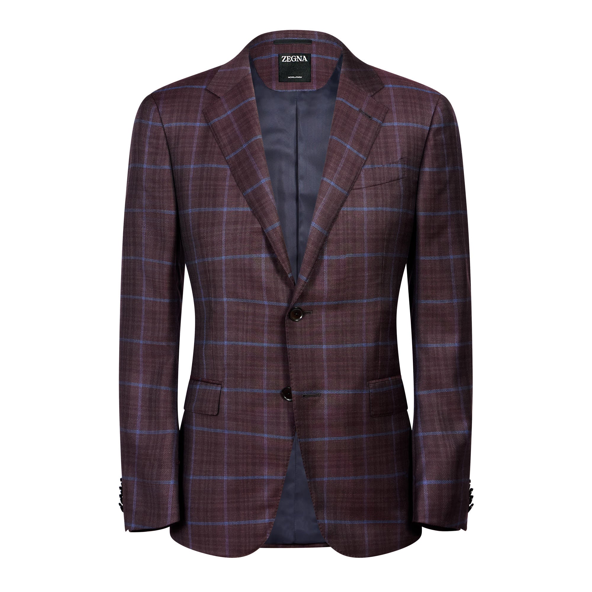ZEGNA Achillfarm Check Jacket BROWN/BLUE REG - Henry BucksBlazers33SS230002 - BRNBLU - R - 48
