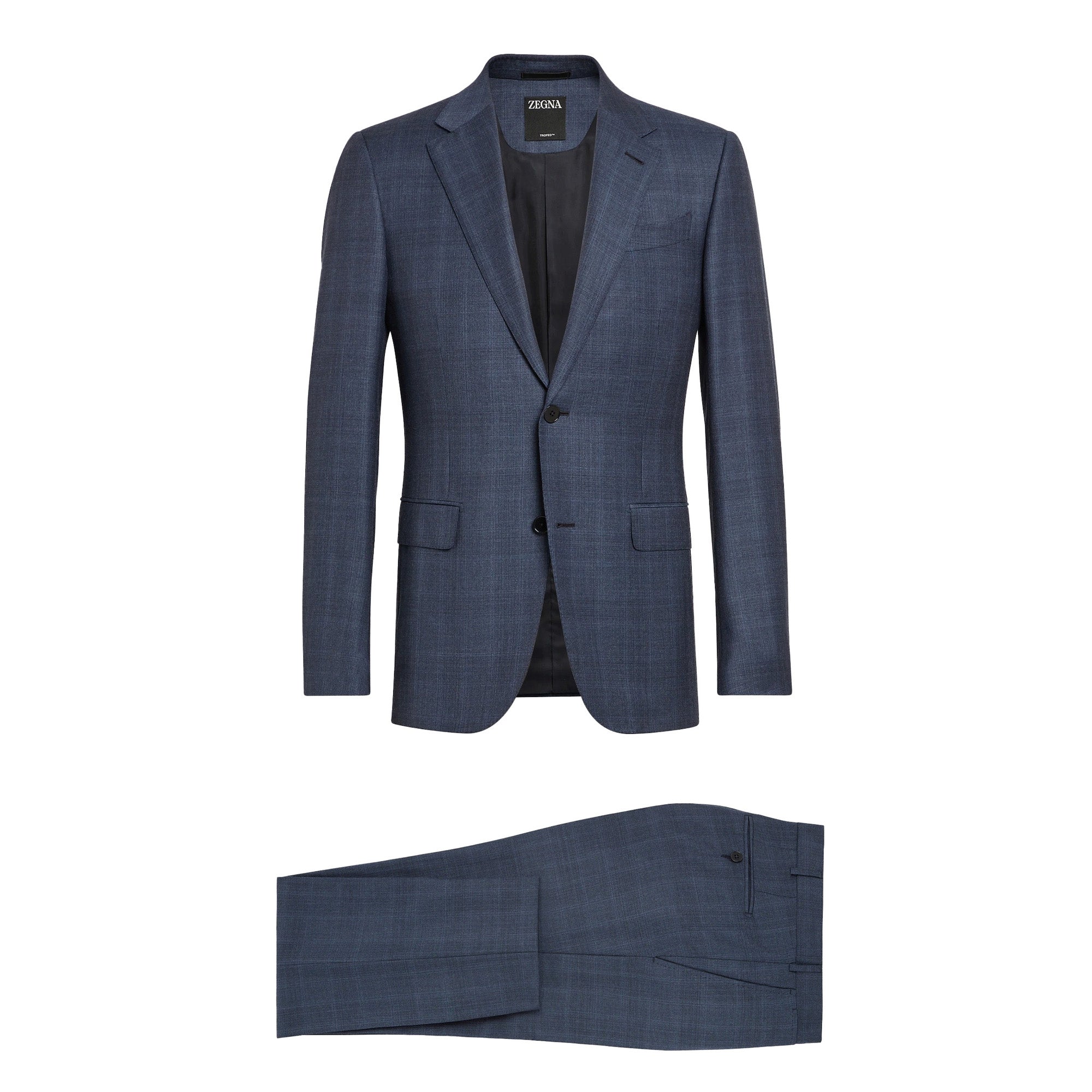 ZEGNA Prince of Wales TROFEO™ Wool Suit BLUE - Henry Bucks
