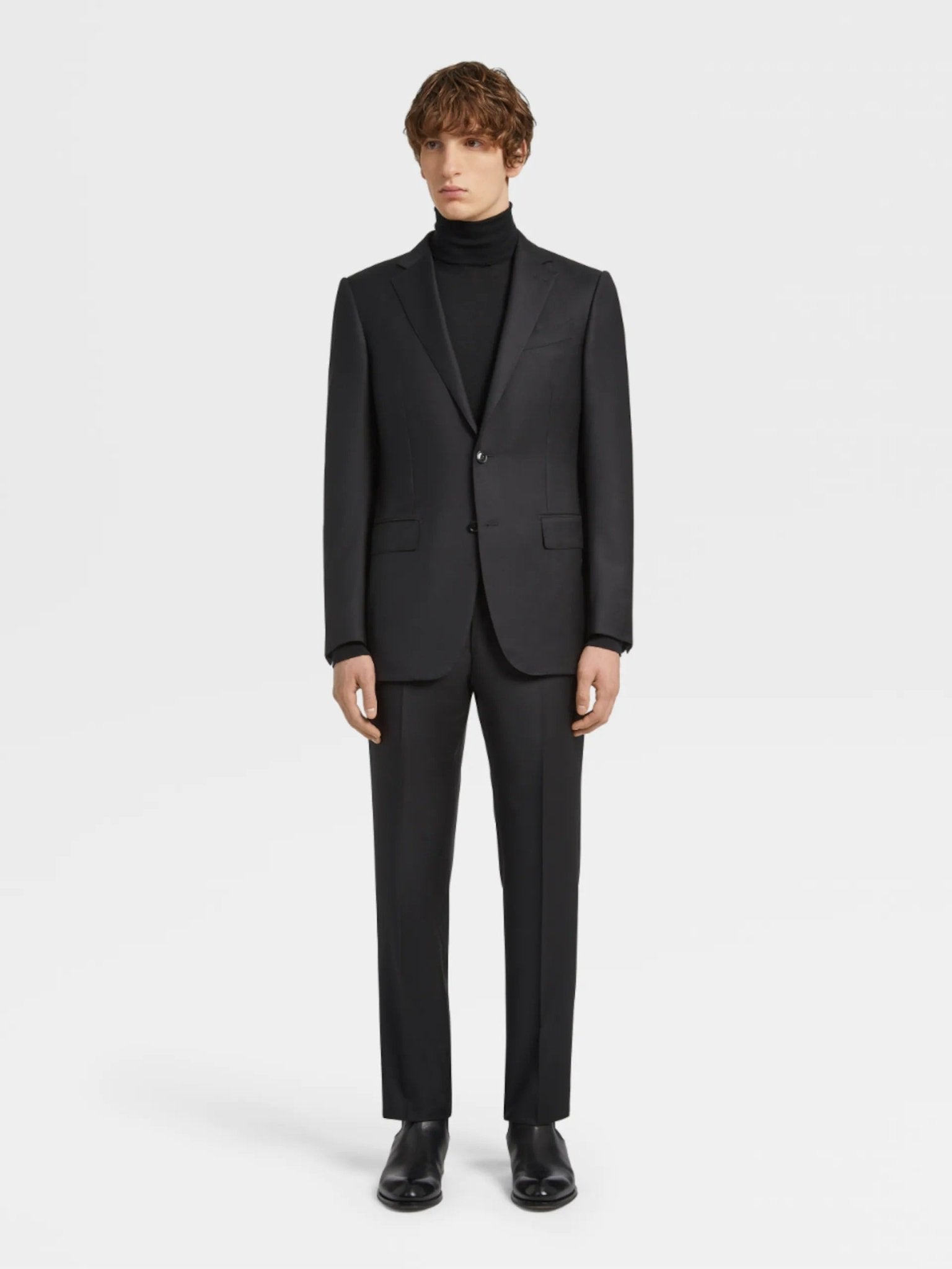 ZEGNA Trofeo™ Plain Wool Suit BLACK REG - Henry BucksSuits23AW221202 - BLCK - R - 50