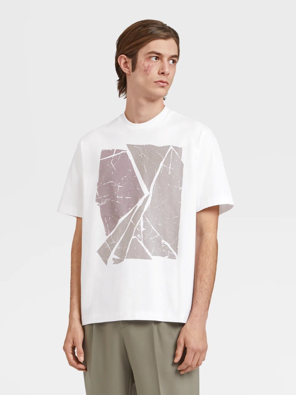 ZEGNA #USETHEEXISTING™ Recycled Placed Printed T - Shirt White - Henry BucksT - Shirts38AW225028 - WHTE - XS