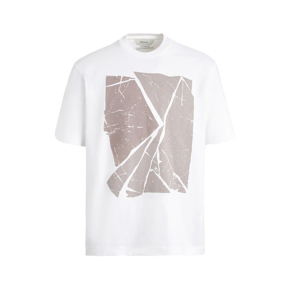 ZEGNA #USETHEEXISTING™ Recycled Placed Printed T - Shirt White - Henry BucksT - Shirts38AW225028 - WHTE - XS