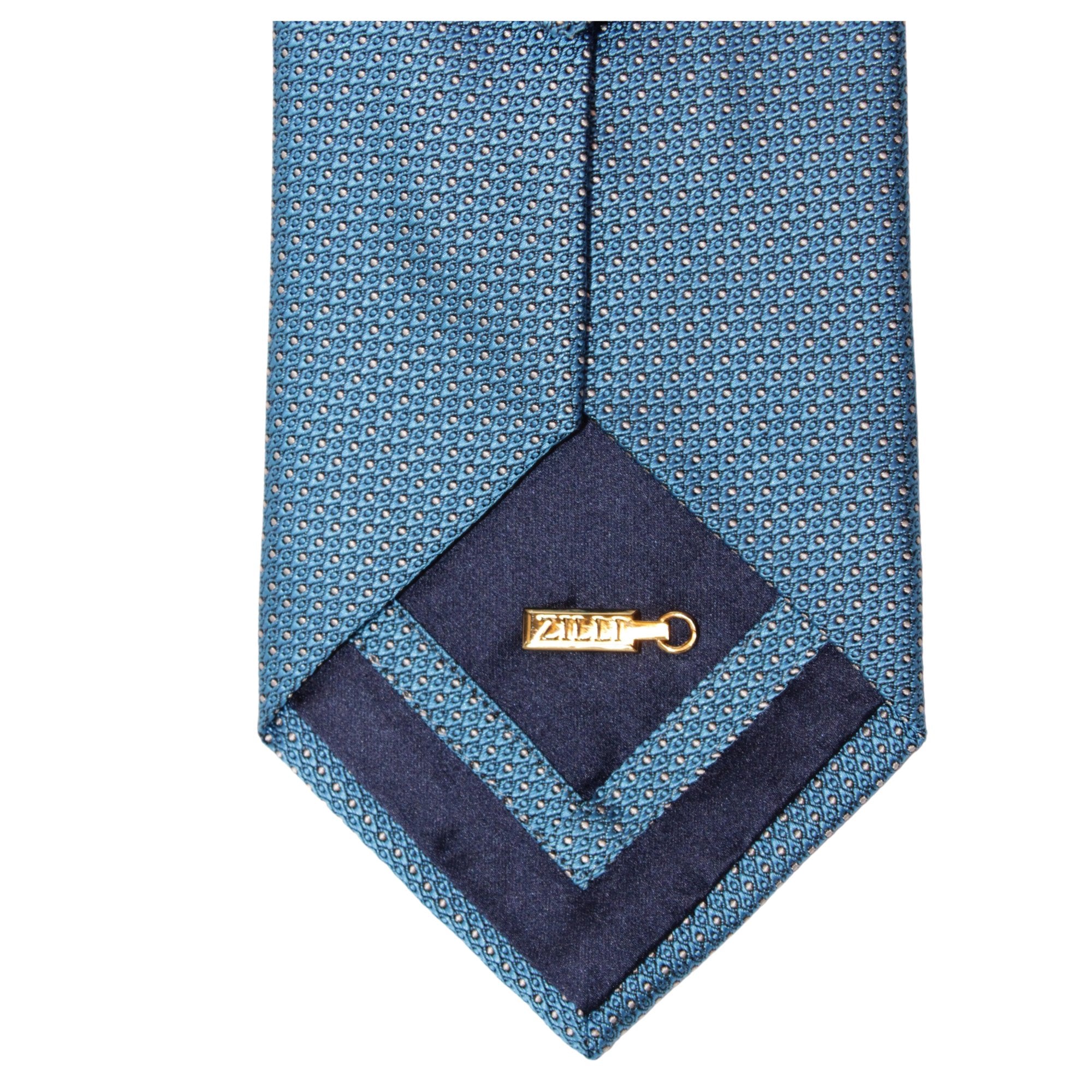 ZILLI Dotted Silk Tie BLUE - Henry BucksTies68SS240006 - BLUE