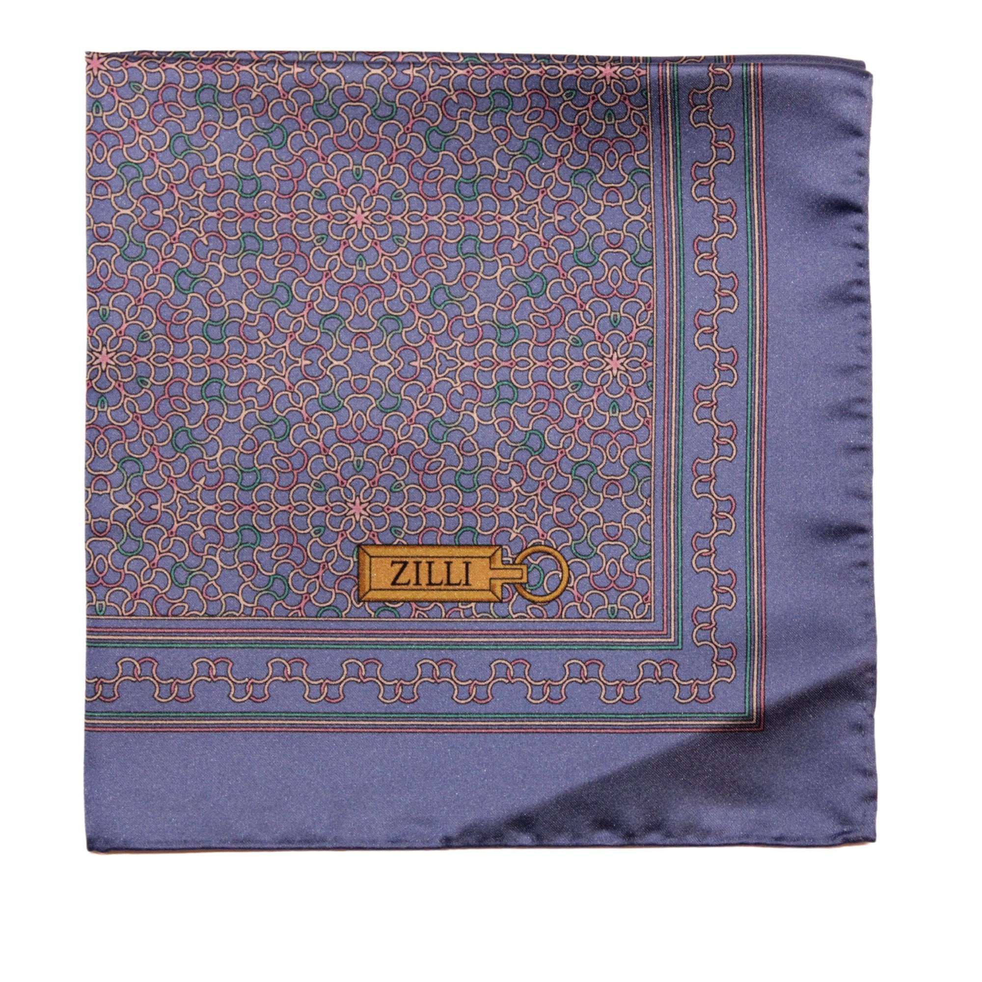 ZILLI Printed Silk Hanky BLUE - Henry BucksPocket Squares68SS240001 - BLUE