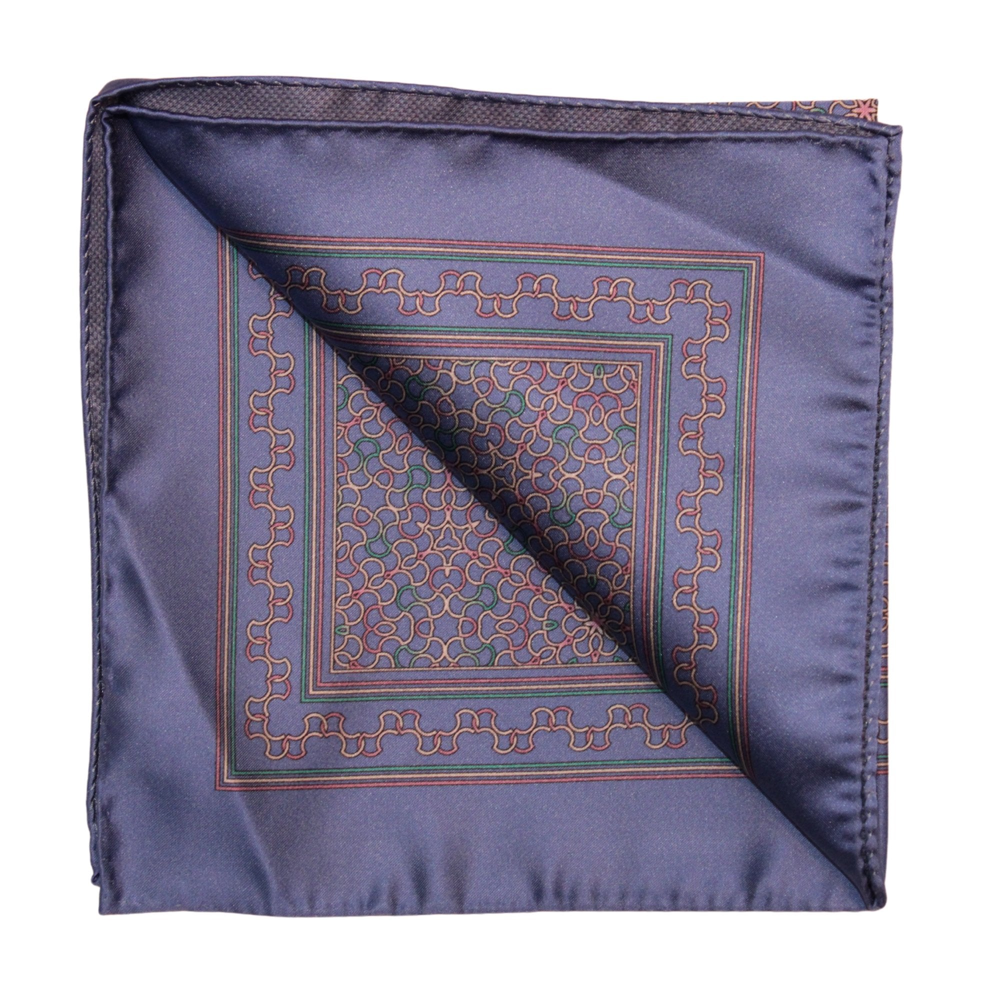 ZILLI Printed Silk Hanky BLUE - Henry BucksPocket Squares68SS240001 - BLUE