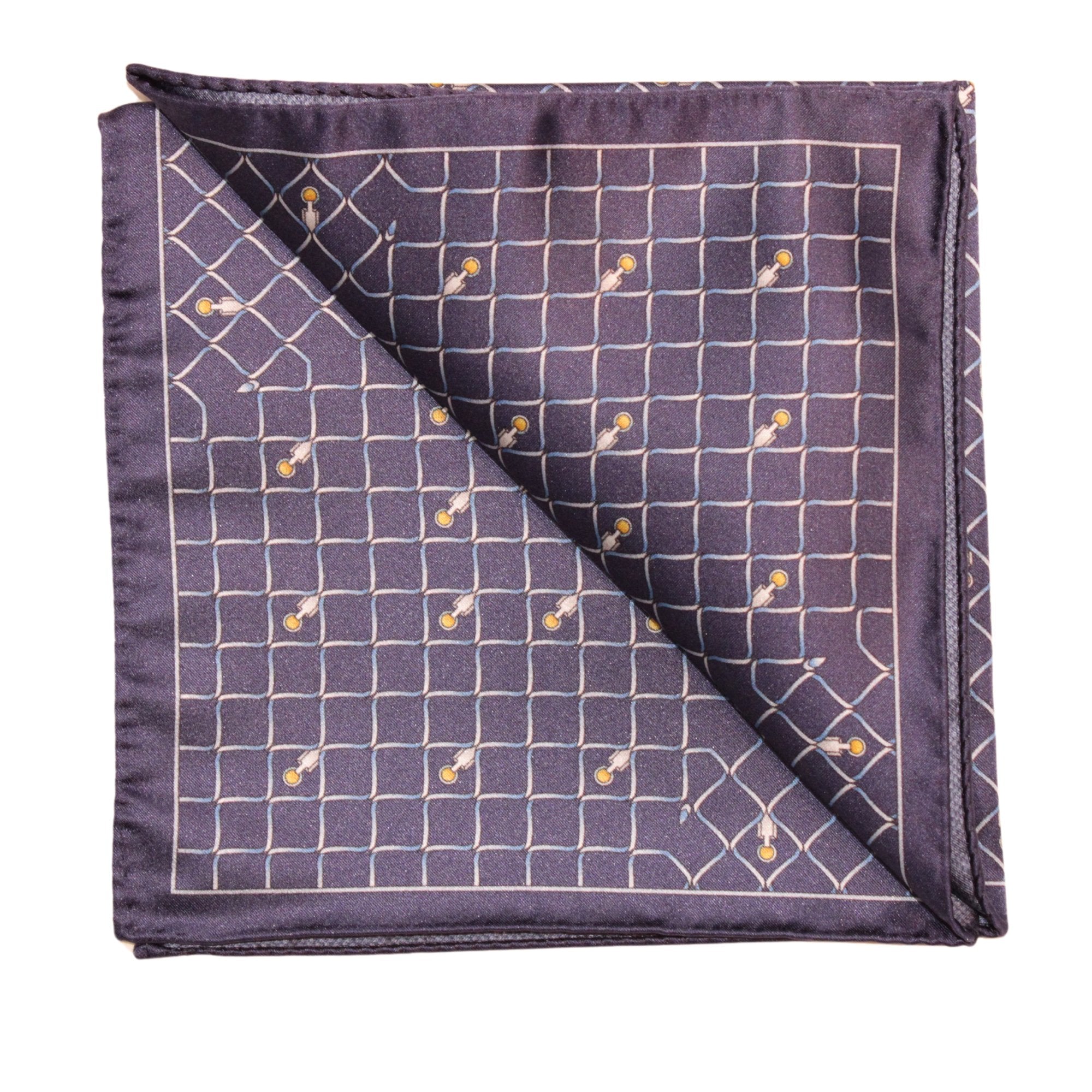 ZILLI Printed Silk Hanky NAVY - Henry BucksPocket Squares68SS240002 - NAVY