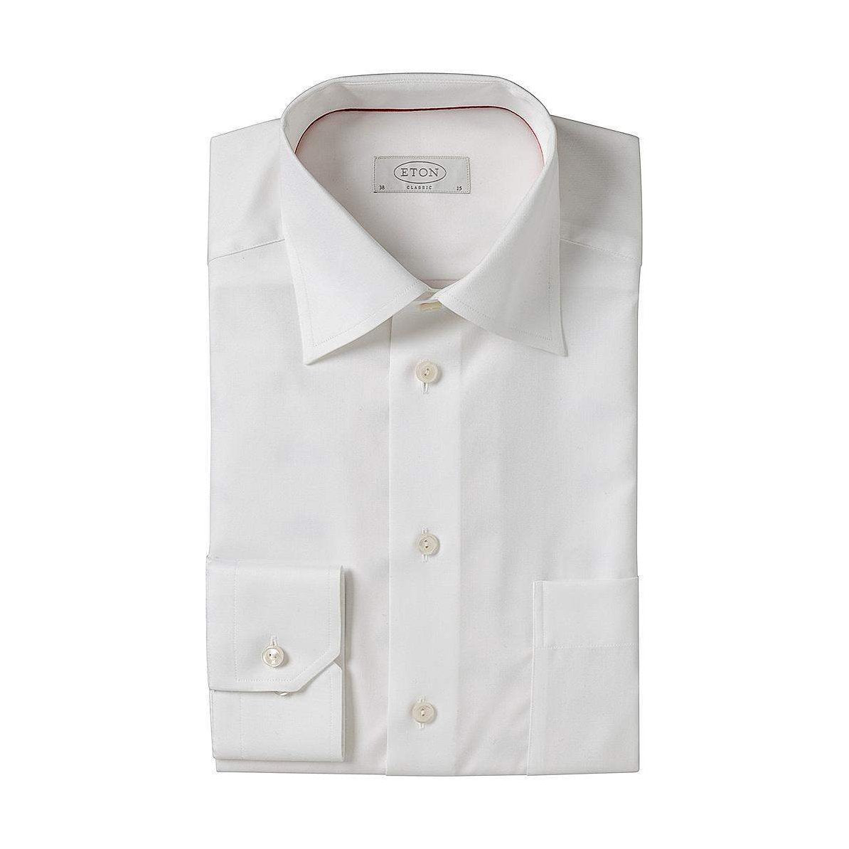 ETON Plain Twill Classis Shirt WHITE