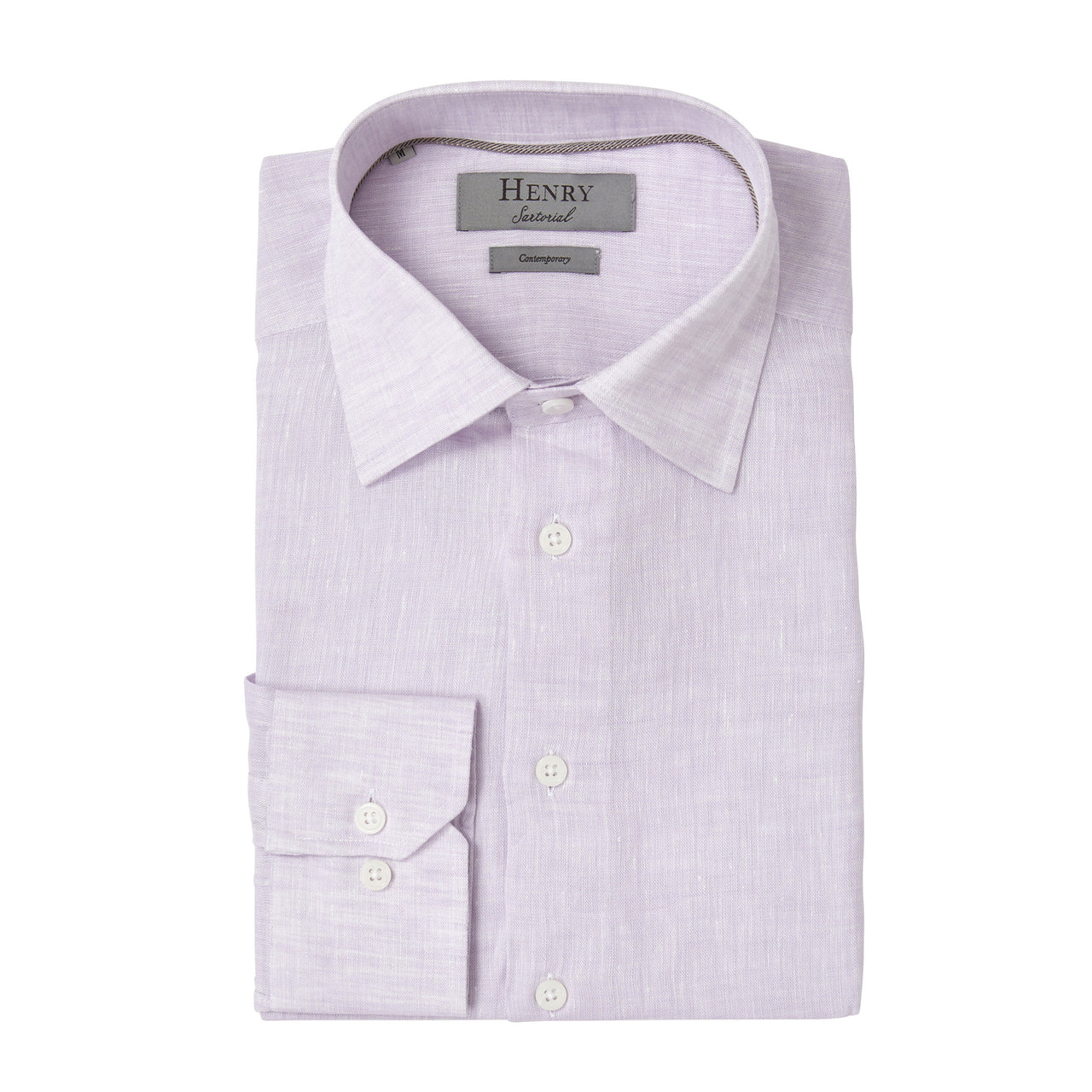 HENRY SARTORIAL Linen Shirt LAVENDER