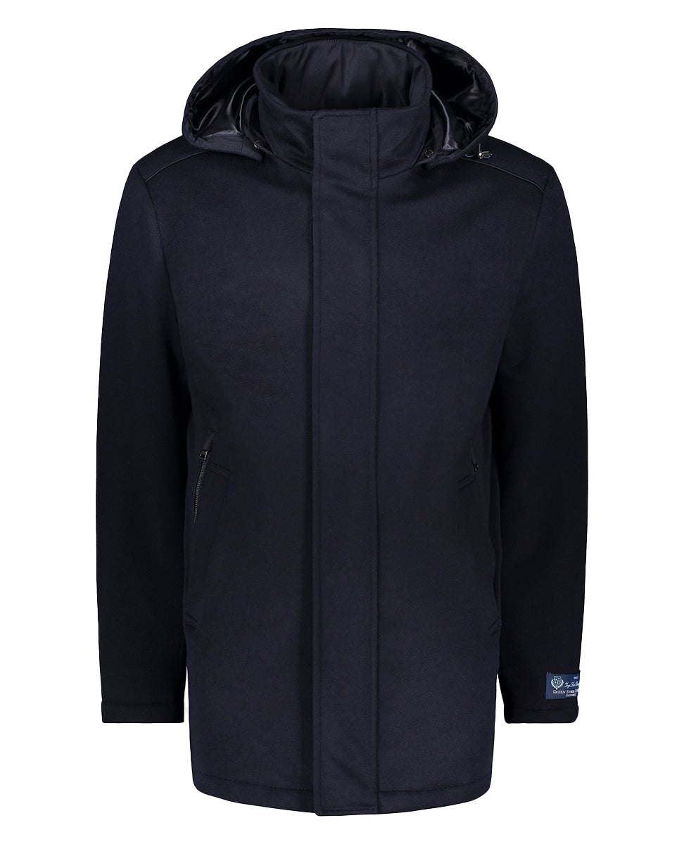 PAUL & SHARK Loropiana® Rain & Wind Protection Cashmere Hooded Car Coat