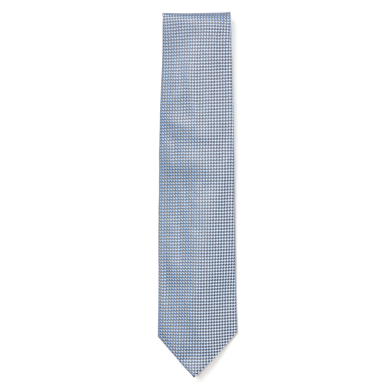 HENRY SARTORIAL 3 Fold Silk Jacquard Tie BLUE/WHITE