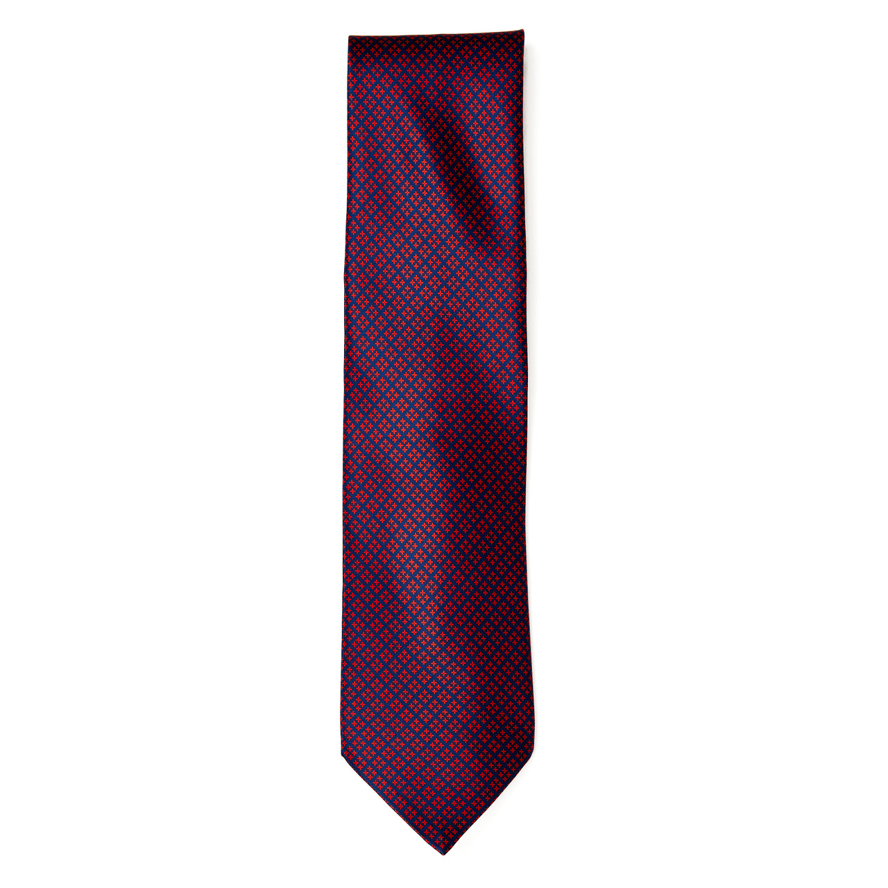 STEFANO RICCI Luxury Hand Made Silk Tie RED/NAVY
