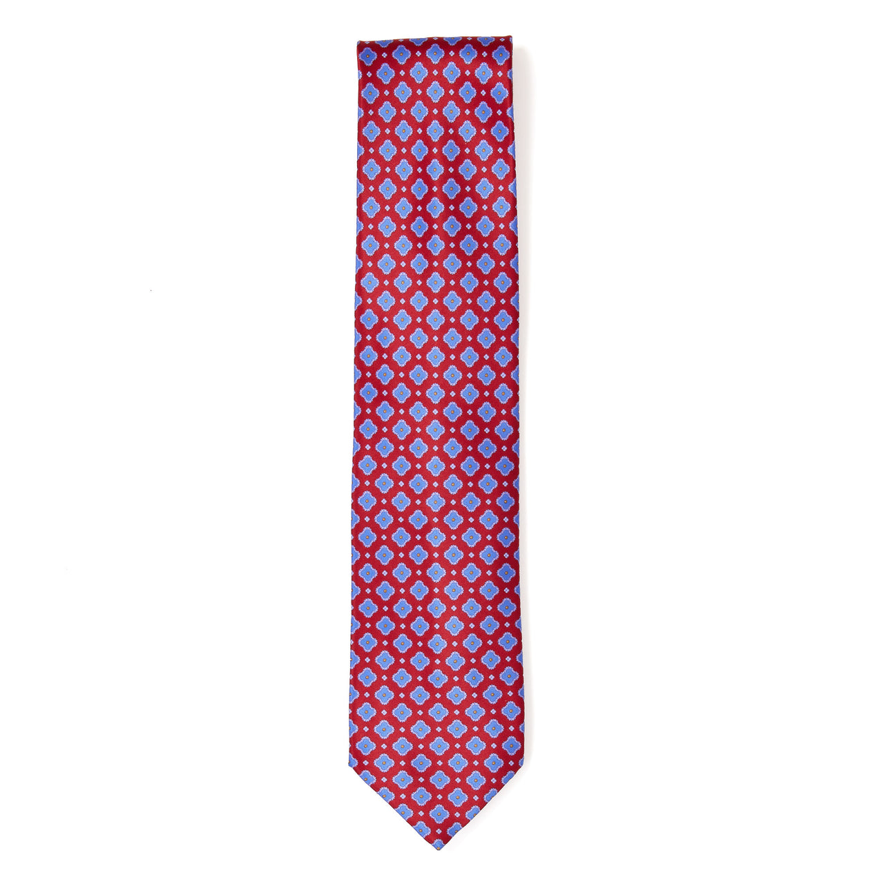 STEFANO RICCI Clover Pattern Tie RED/BLUE