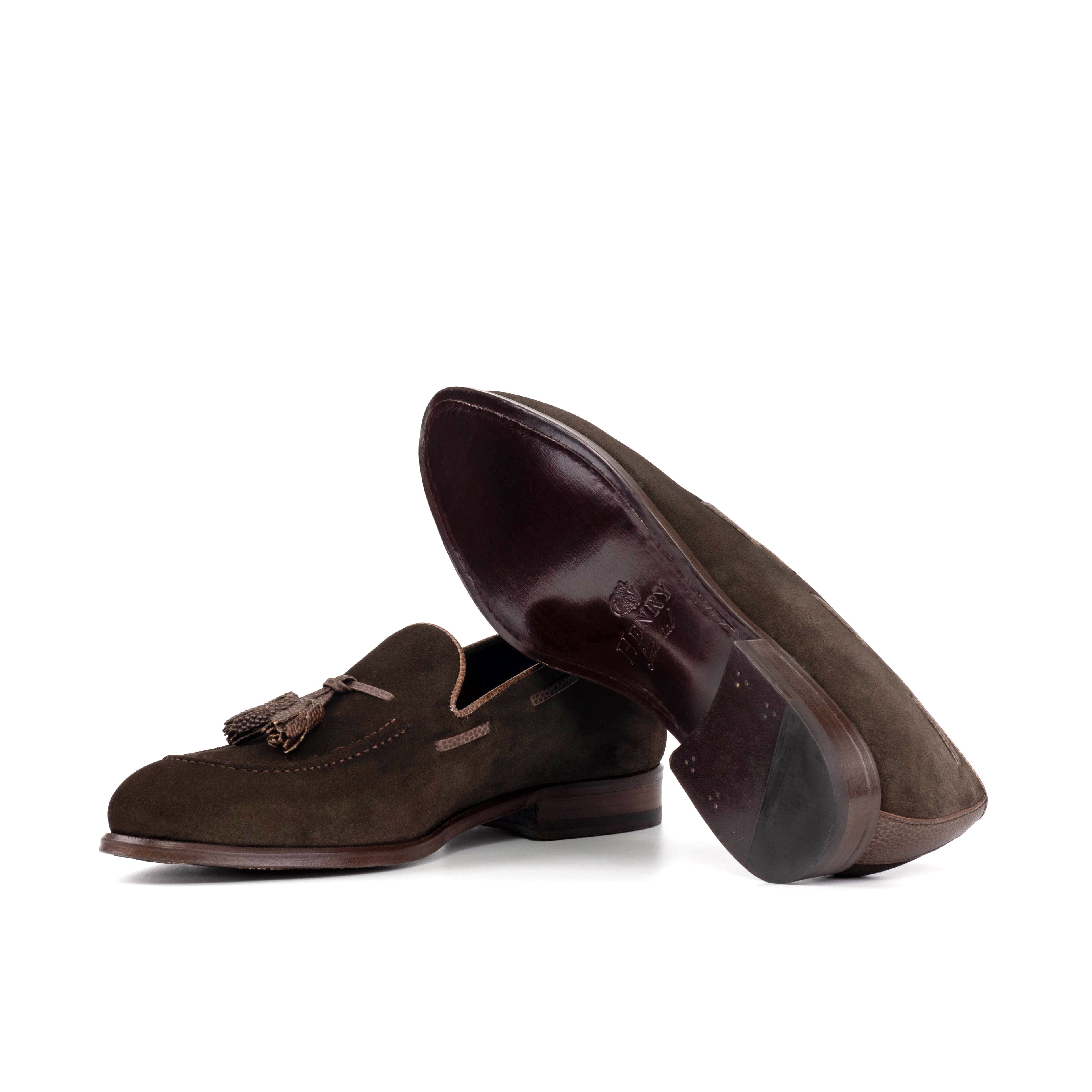 HENRY SARTORIAL Suede Wesley Loafer DARK BROWN