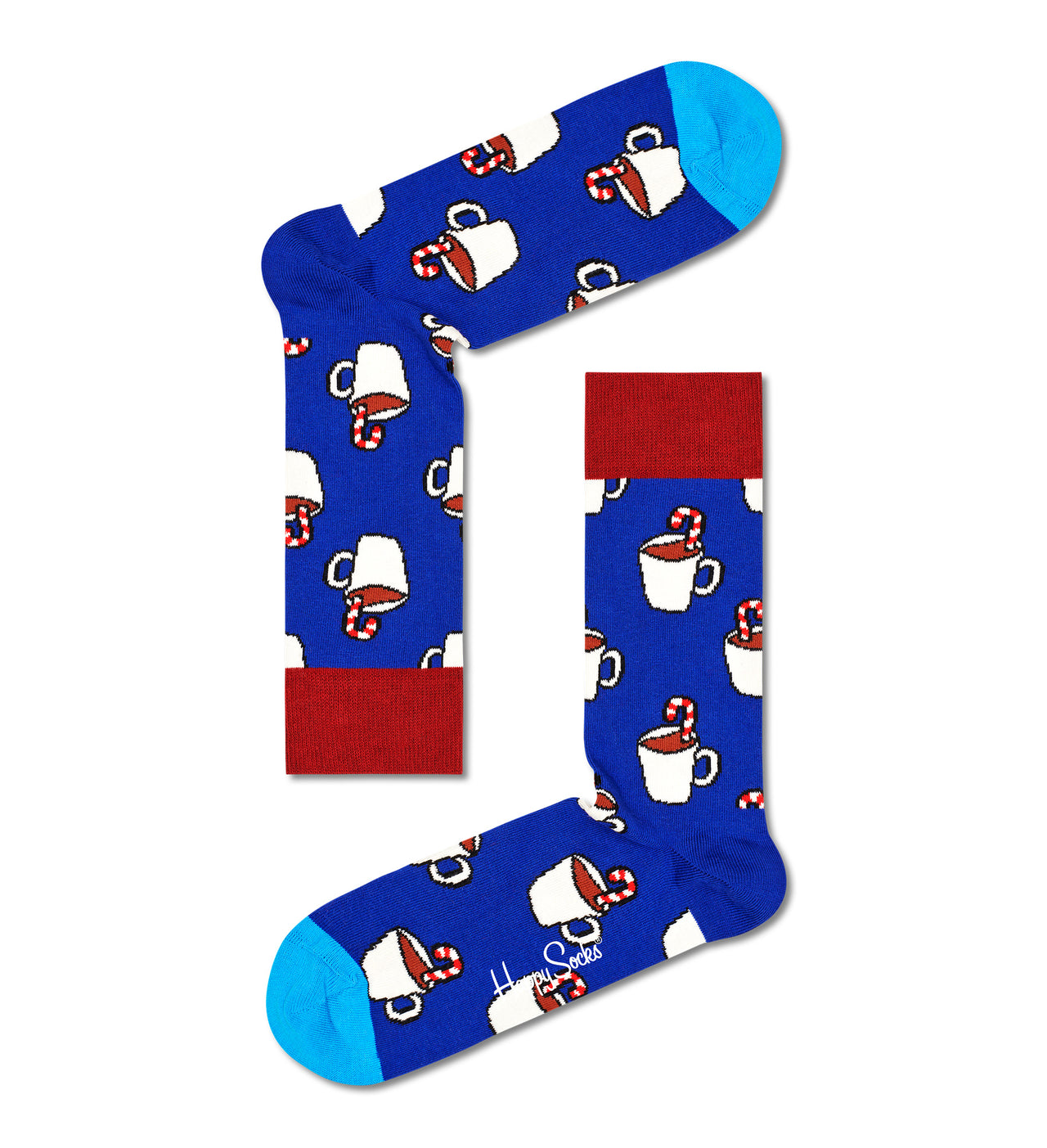 HAPPY SOCKS Candy Cane Cocoa Socks BLUE/RED