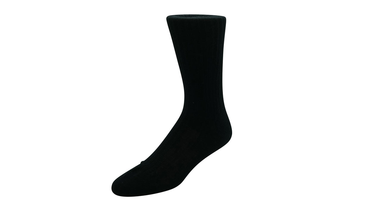 PANTHERELLA 70 Wool 5X3 Rib Long Socks BLACK