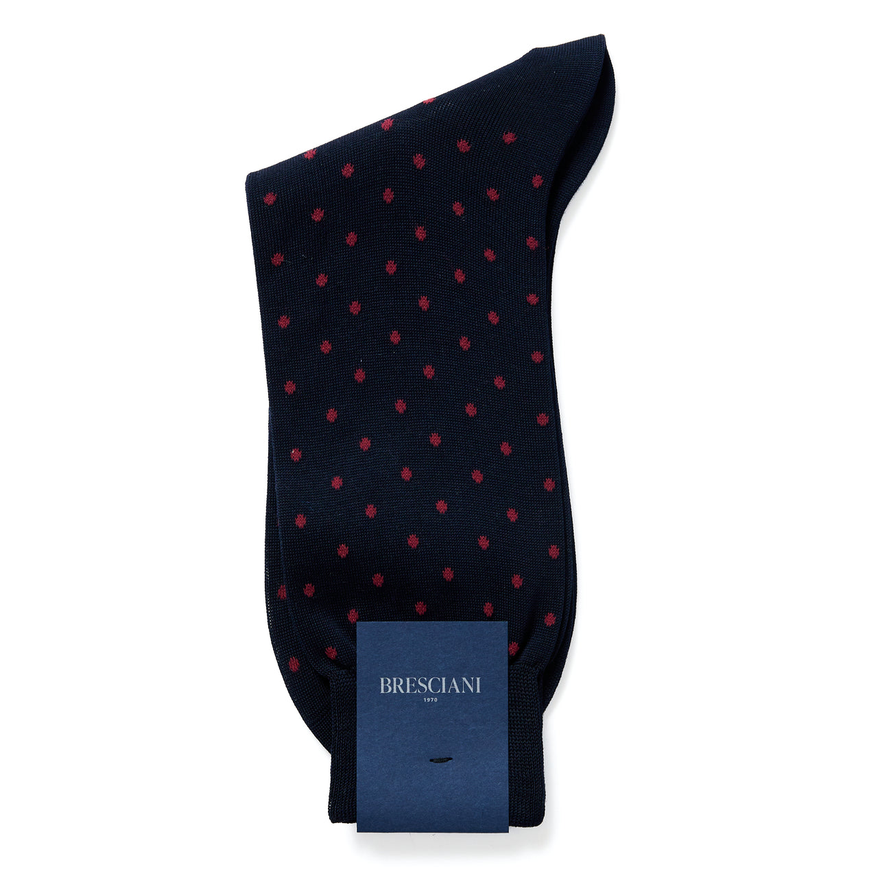 BRESCIANI Polka Dot Business Socks NAVY/RED