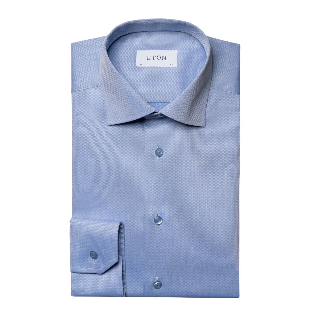 ETON Dobby Cut Away - Contemporary Fit MID BLUE