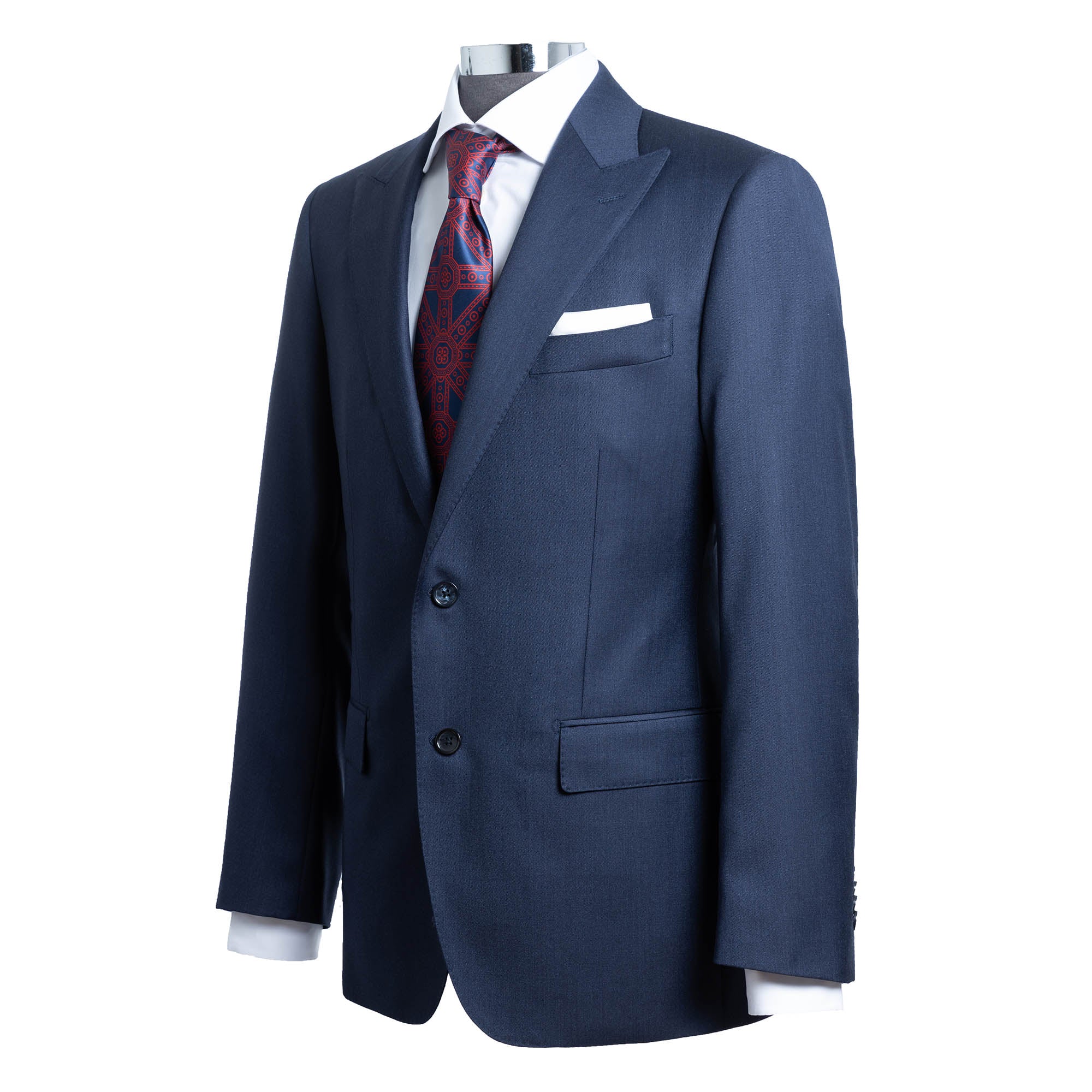 HENRY SARTORIAL Westminster Vitale Barberis Canonico Peak Lapel Wool Suit NAVY REG