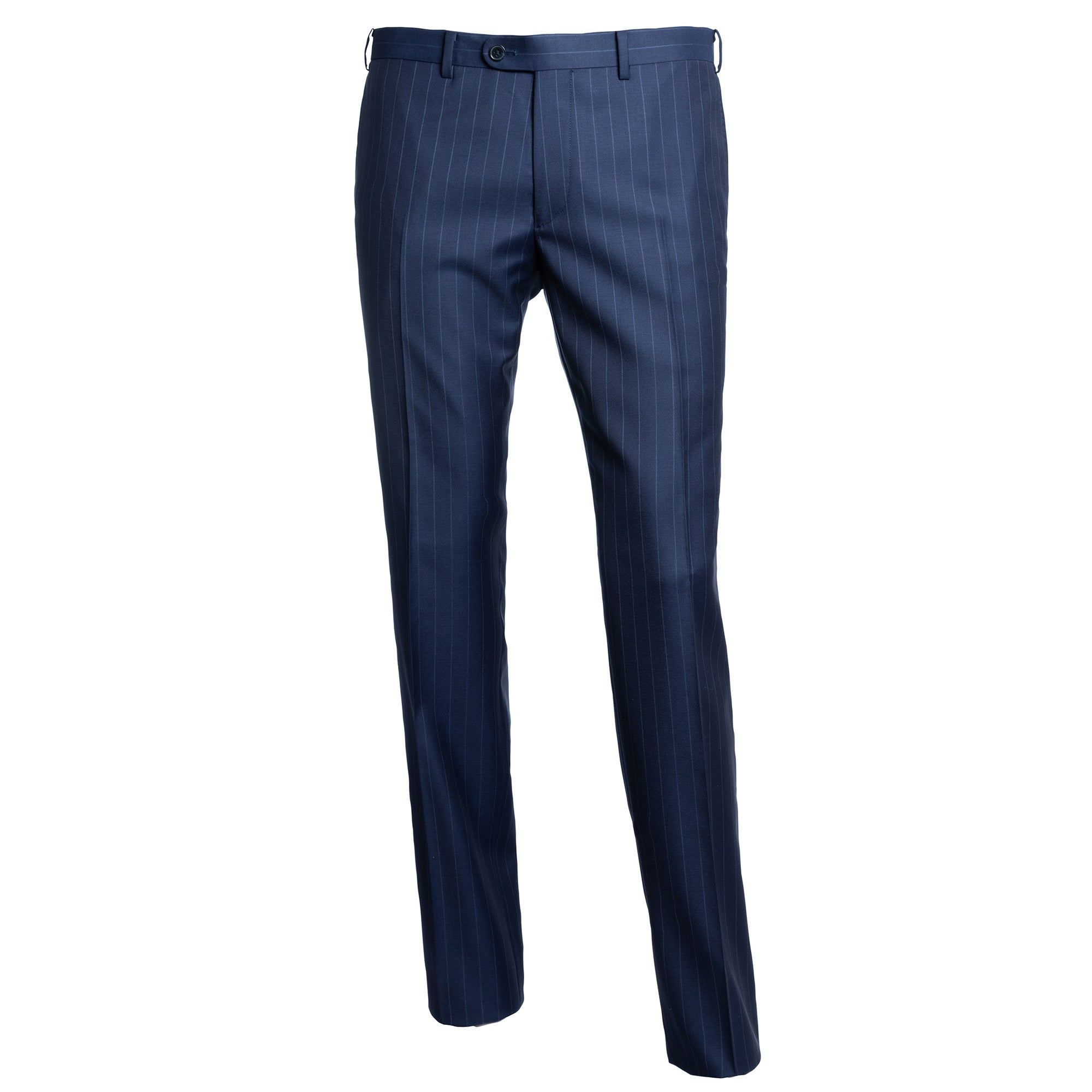 HENRY SARTORIAL Westminster Vitale Barberis Canonico Peak Lapel Wool Suit NAVY STRIPE REG