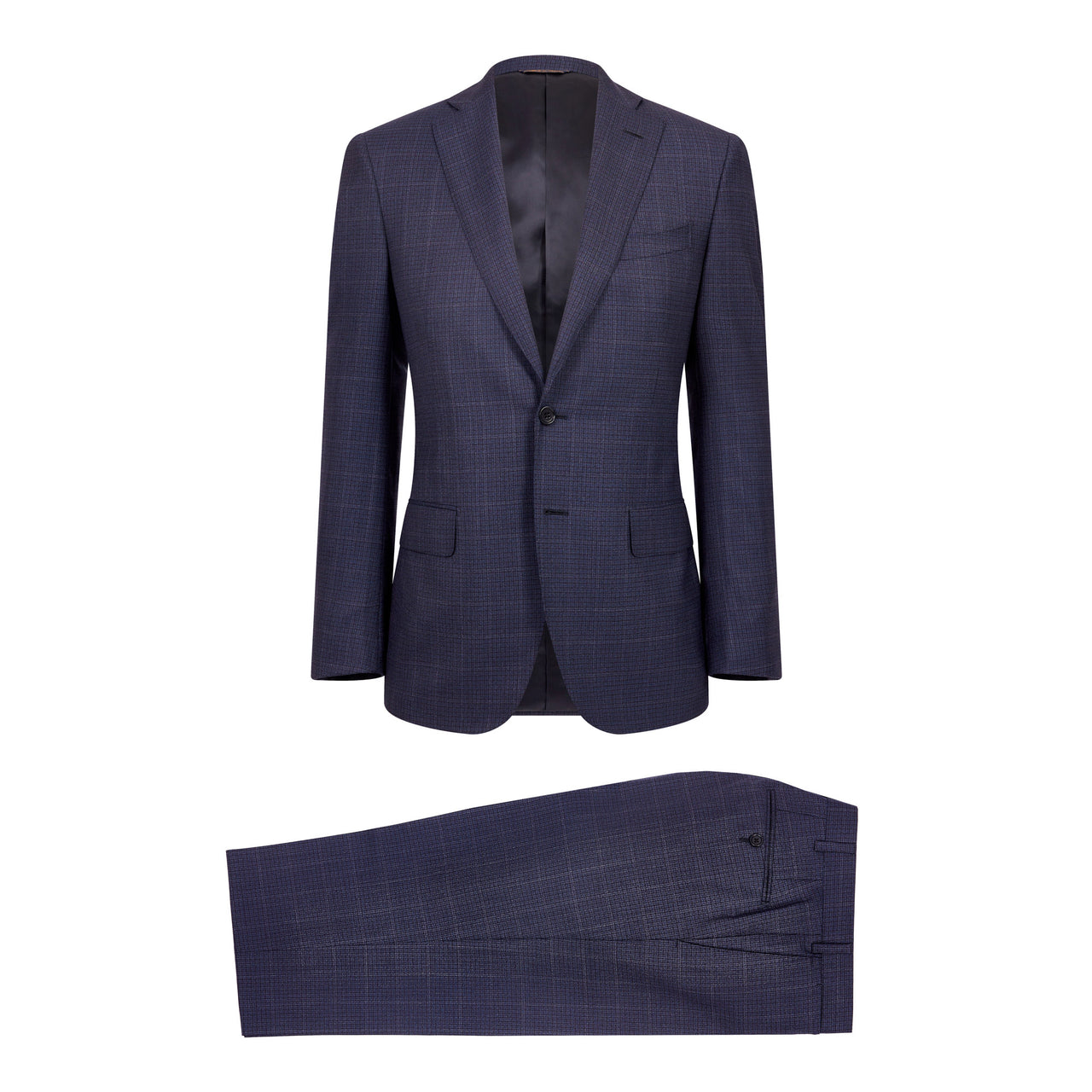 HENRY SARTORIAL HERITAGE Zegna Traveller™ Microcheck Travel Twill Suit NAVY/CHARCOAL