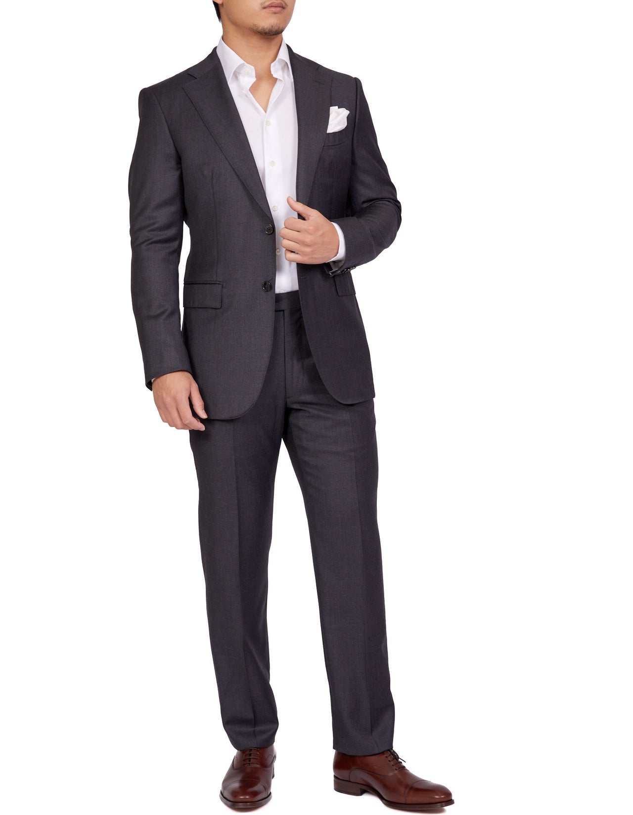 HENRY SARTORIAL X DORMEUIL Full Canvas Plain Suit CHARCOAL LG