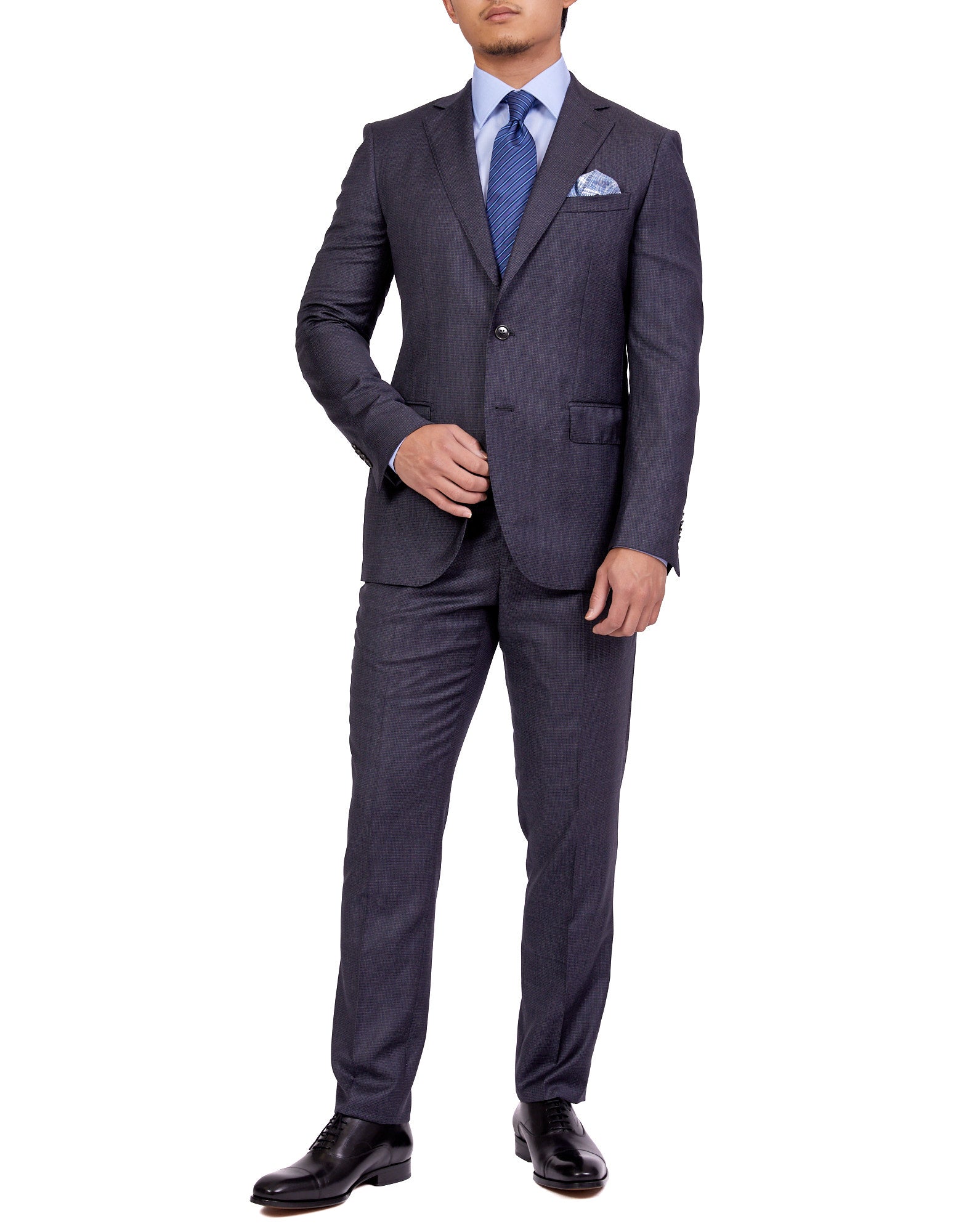 Henry Sartorial Rochdale Suit Charcoal/Cobalt REG