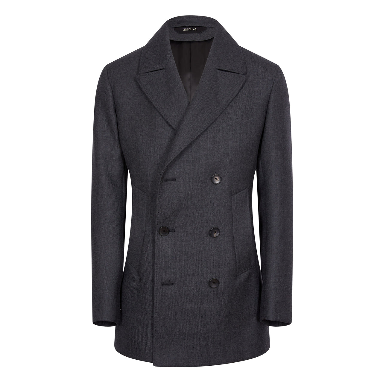 Z ZEGNA Double Breasted Wool Coat GREY