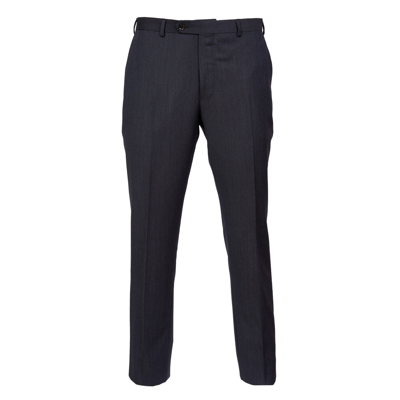 HENRY SARTORIAL Flat Front Twill Wool Trousers BLUE REG