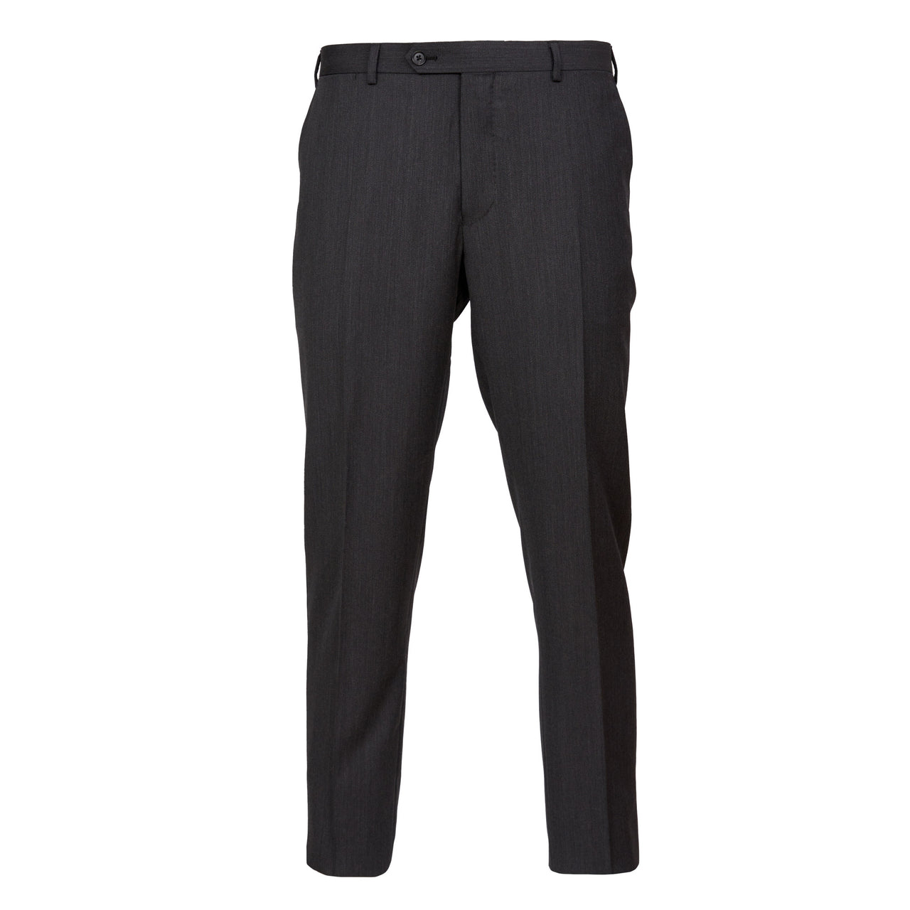 HENRY SARTORIAL Flat Front Twill Wool Trousers CHARCOAL REG