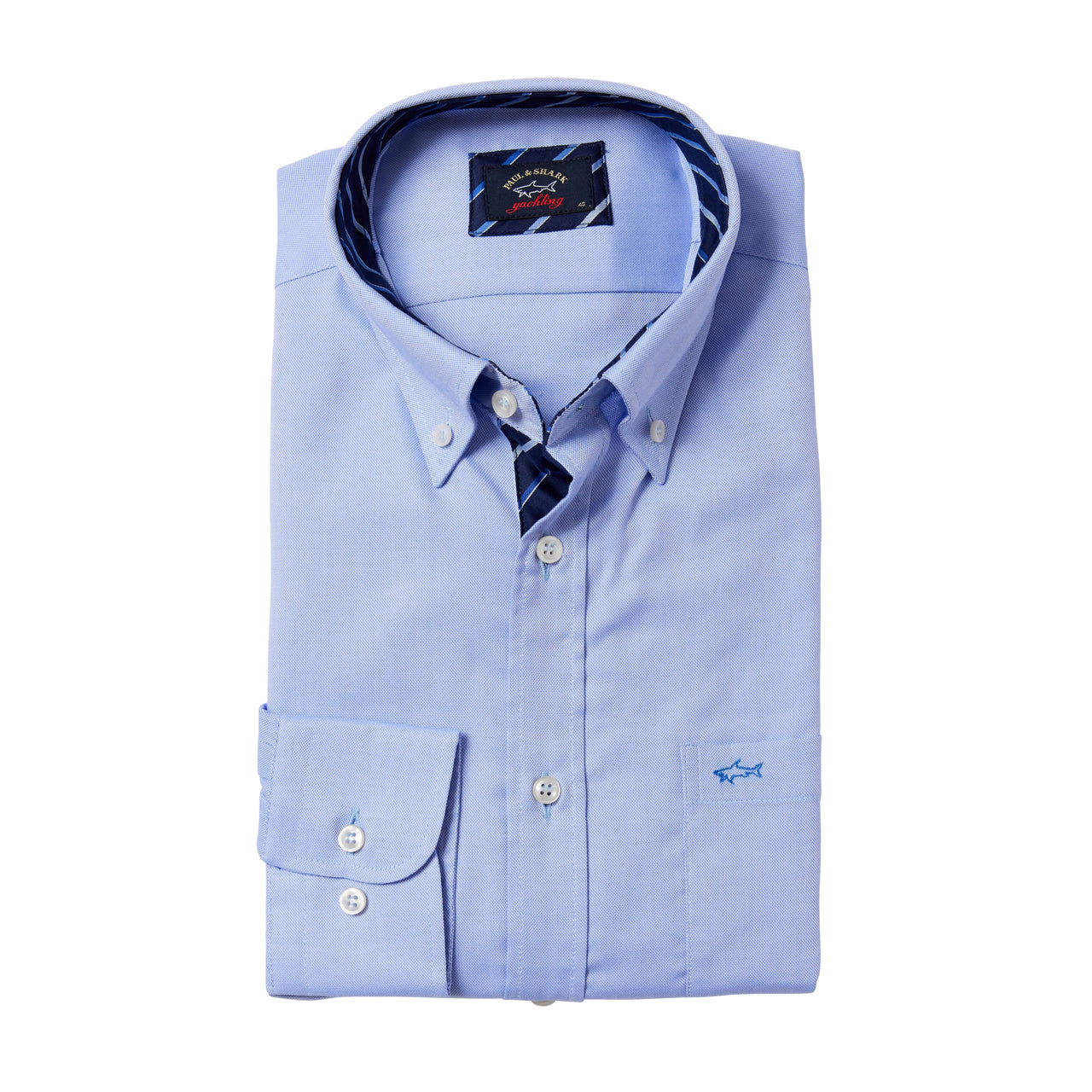 PAUL&SHARK Striped Collar Oxford Shirt LIGHT BLUE