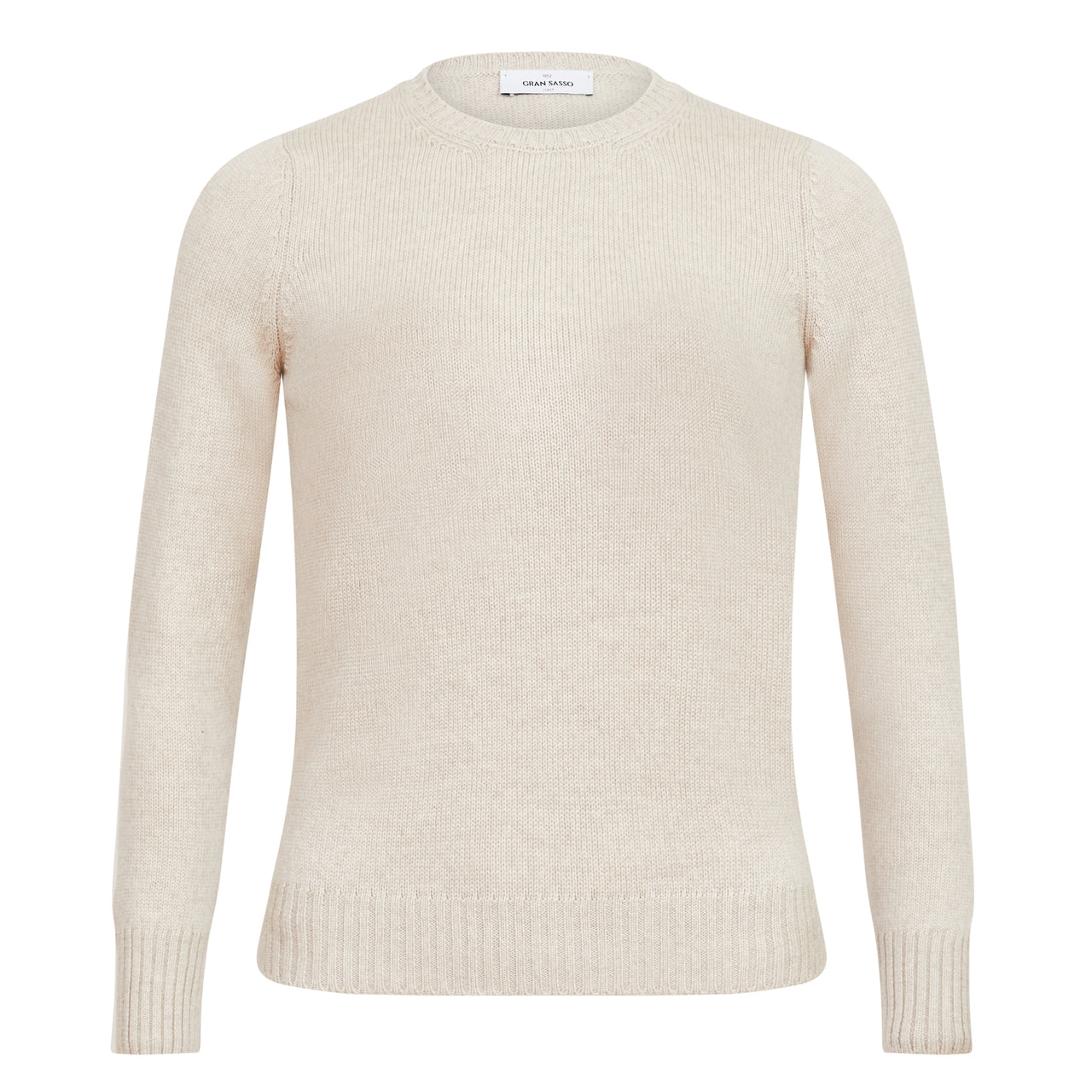 GRAN SASSO Virgin Wool Crewneck Sweater OATMEAL