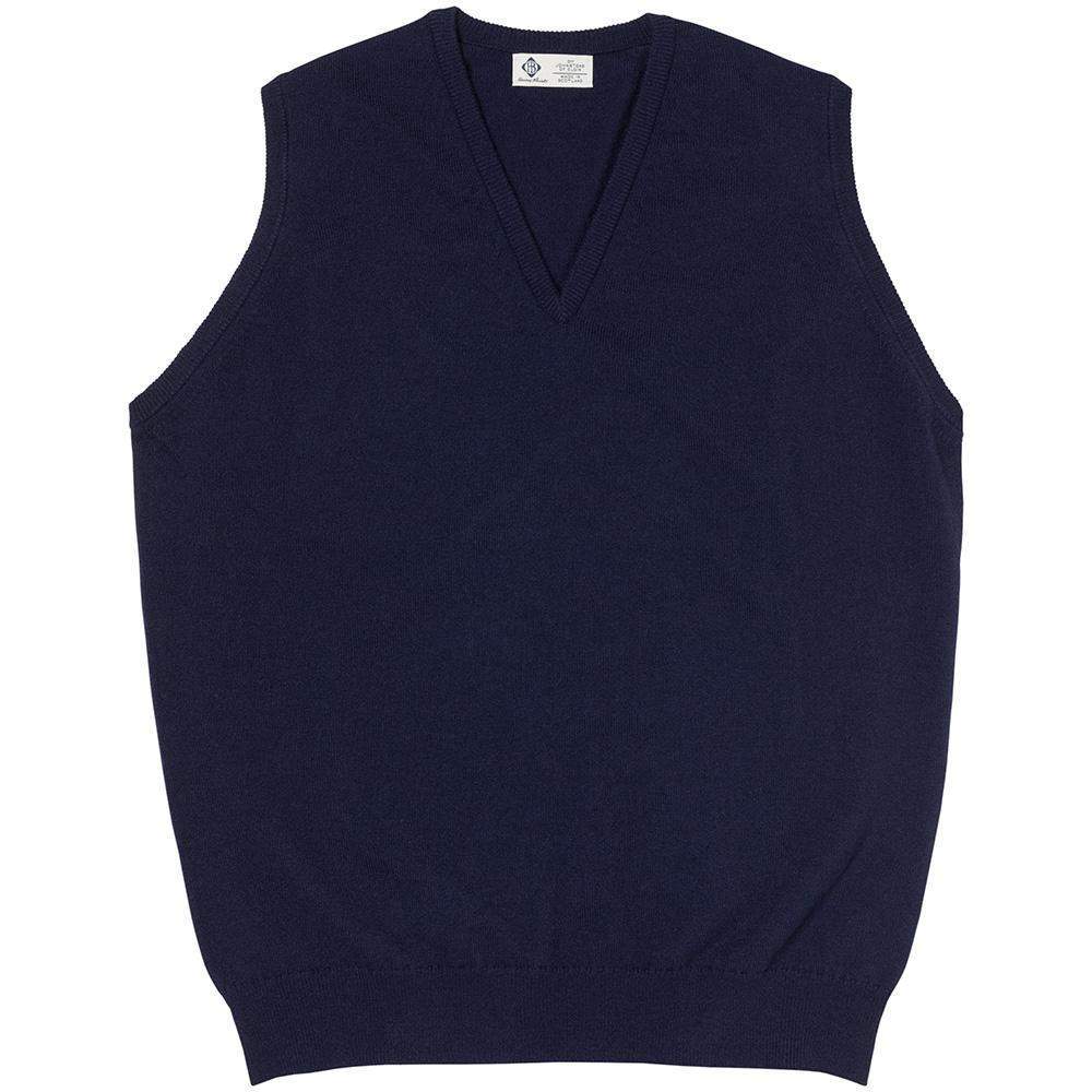 CASHMERE KNITTED VEST- NAVY