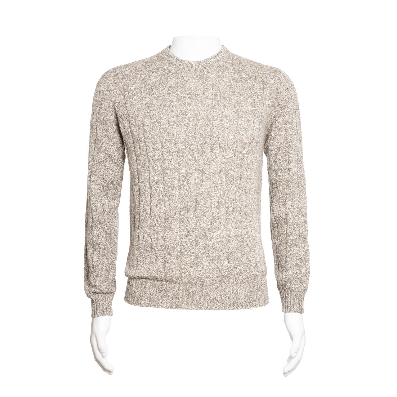 HENRY SARTORIAL Crew Neck Cable Knit TAUPE