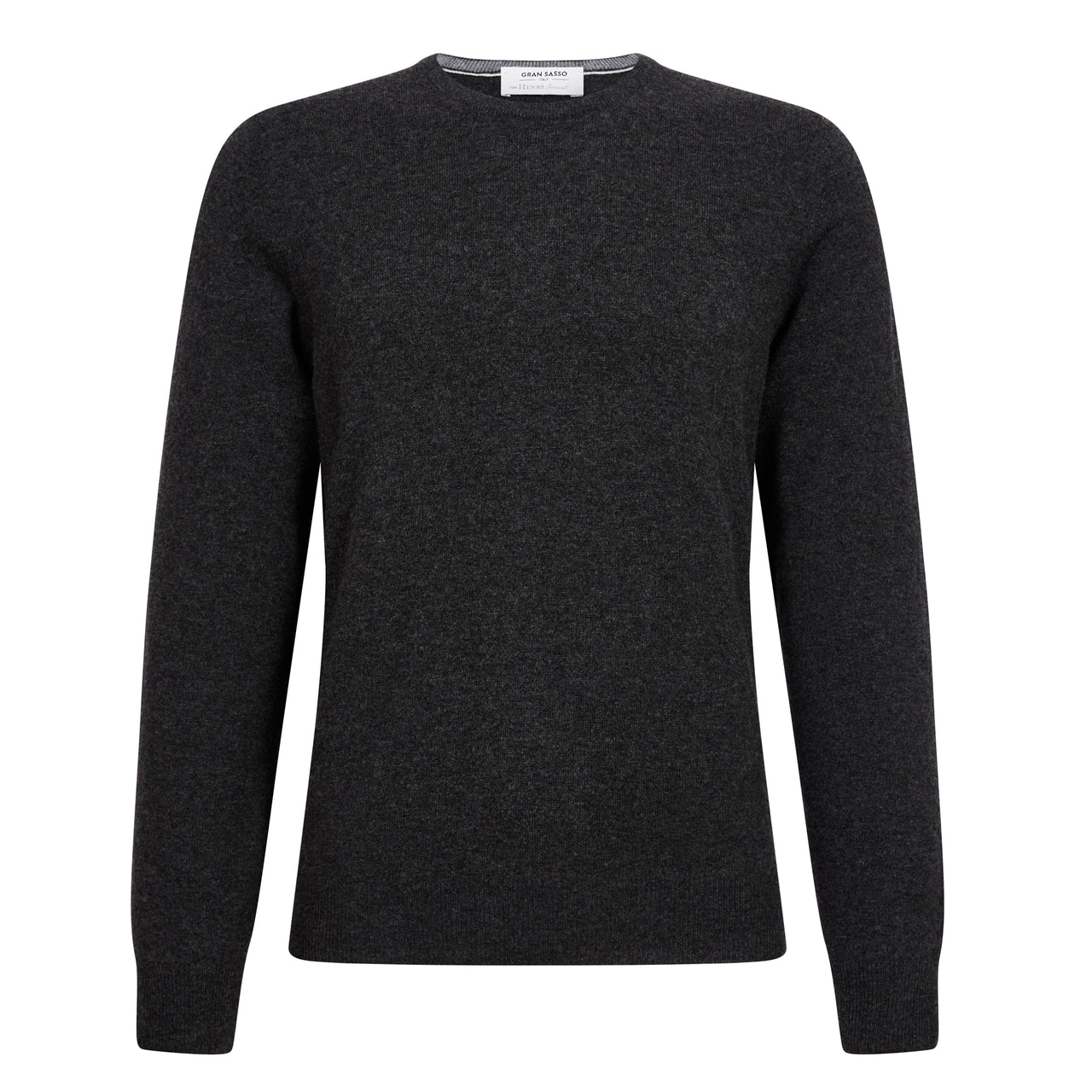 GRAN SASSO Wool/Cashmere Crew Neck Knit CHARCOAL