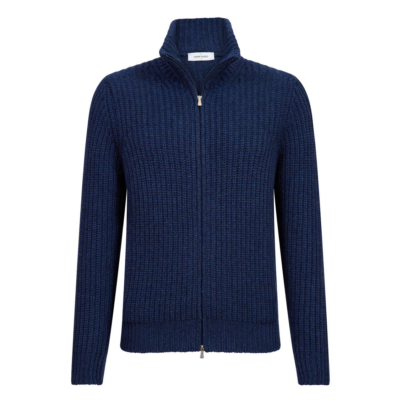 GRAN SASSO Wool/Cashmere Half-Zip Knit NAVY