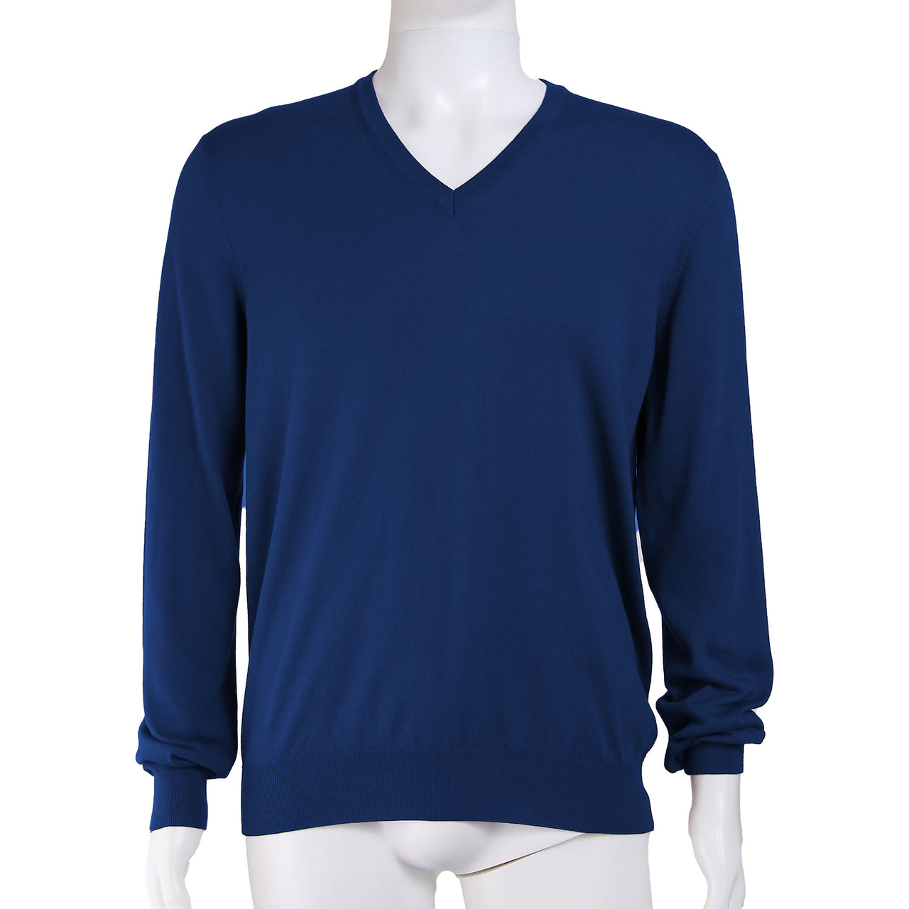 GRAN SASSO Organic Vintage Cotton V-Neck Knit BLUE