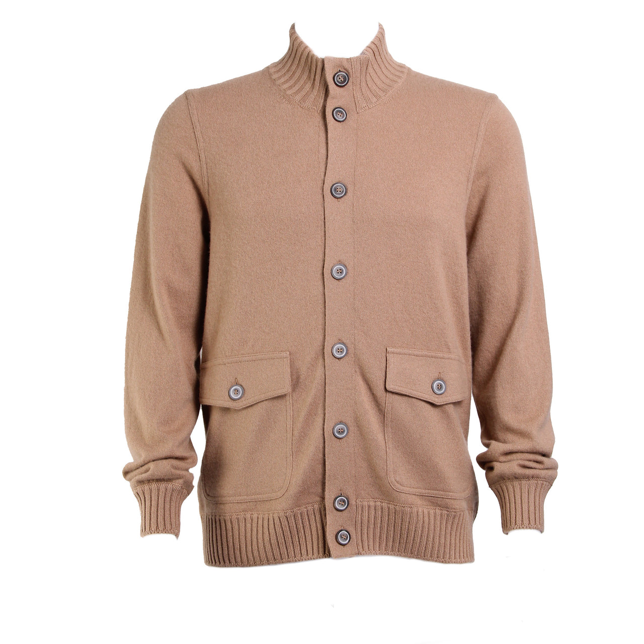 GRAN SASSO Felted Cashmere Knitted Jacket Camel