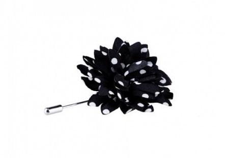 Black/White Flower Lapel Pin -