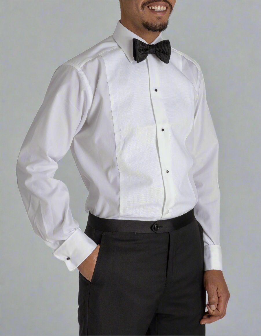 HENRY SARTORIAL Tailored Fit Dinner Shirt WHITE