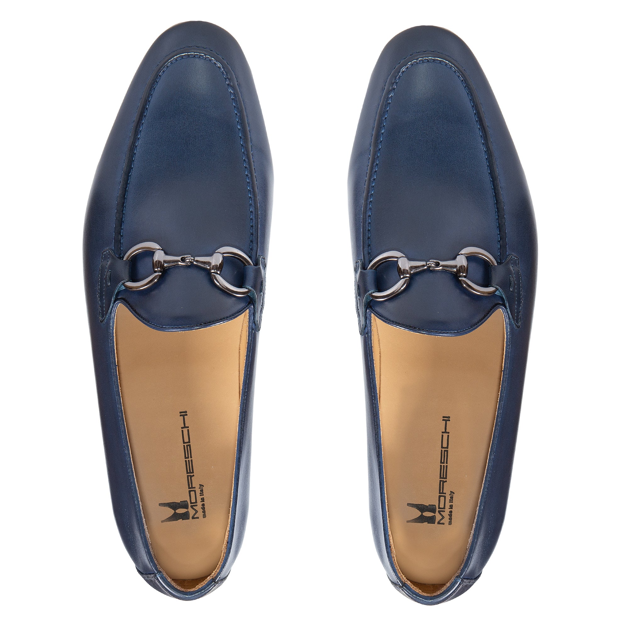 MORESCHI Leather Loafers ROYAL BLUE