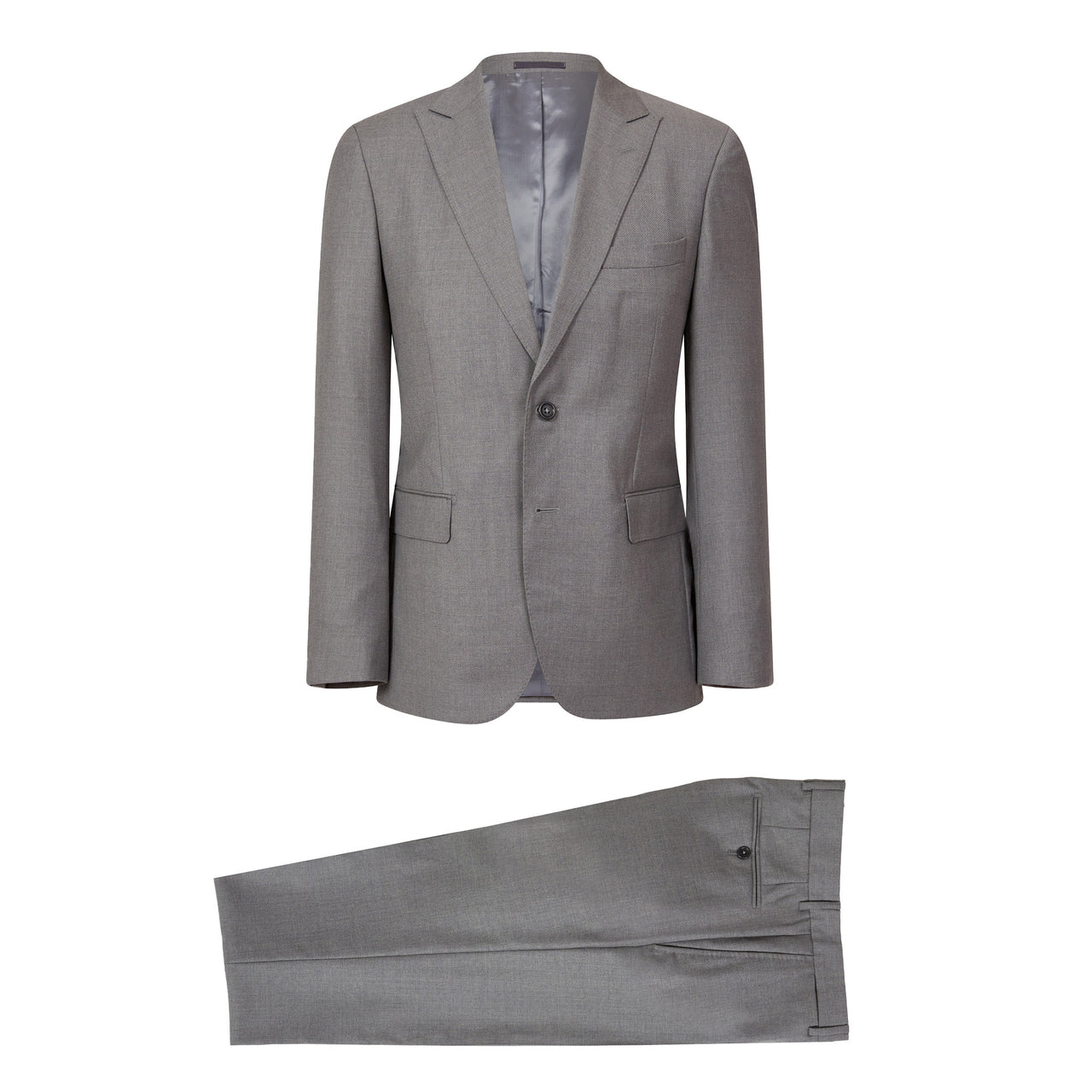 HENRY SARTORIAL Peak Lapel Micro Weave Suit GREY REG