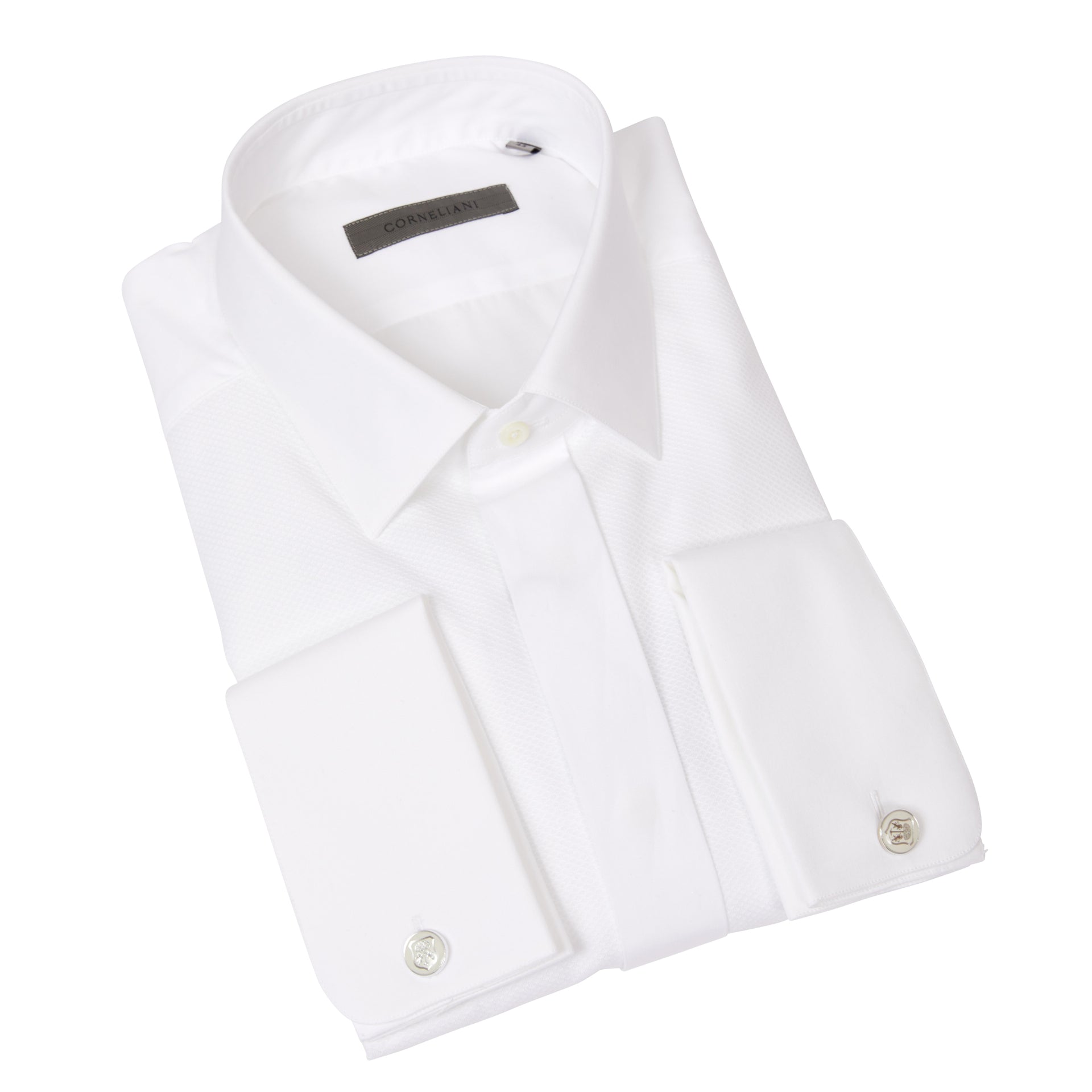 CORNELIANI Ceremonia Waffle Texture Dress Shirt WHITE