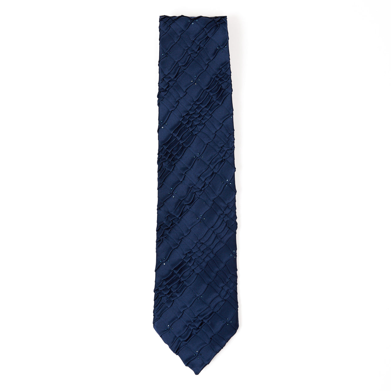 STEFANO RICCI Pleated Silk Tie BLUE