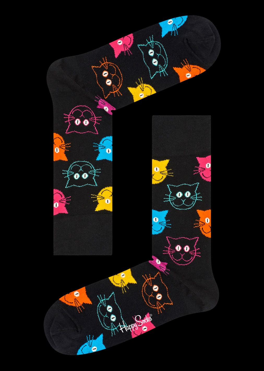 HAPPY SOCKS Cat Socks BLACK